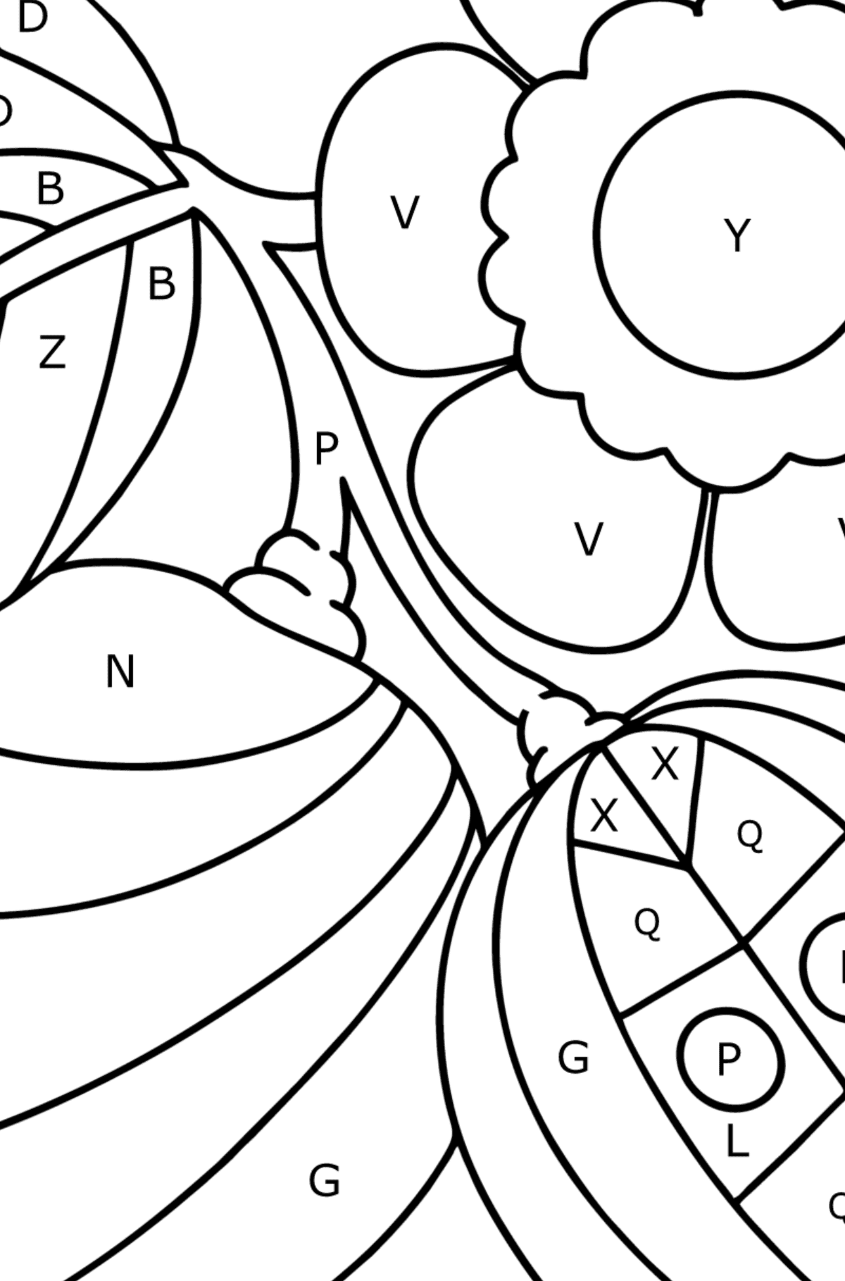 Anxiety stress relief Lemon coloring page - Coloring by Letters for Kids