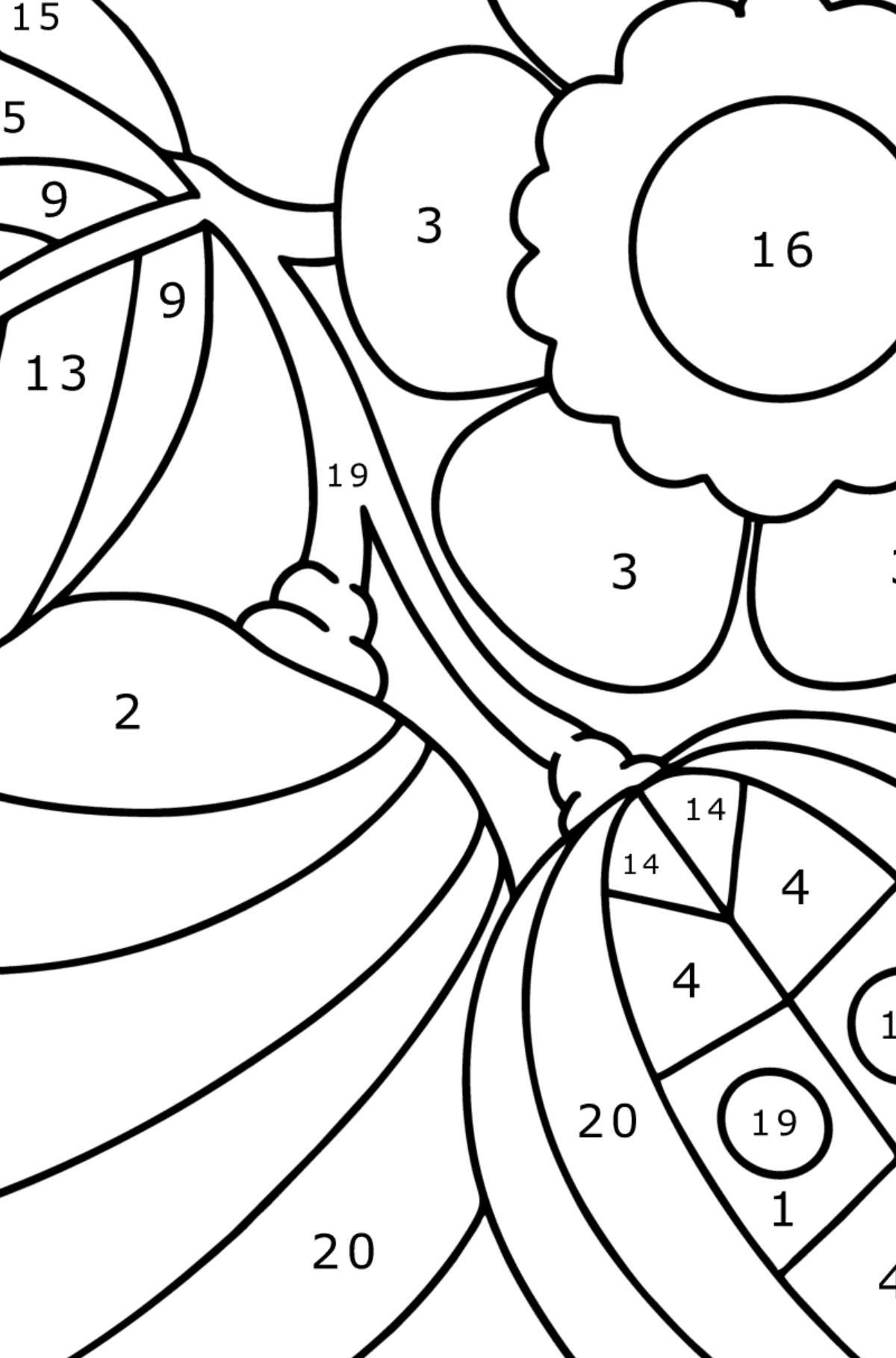 Anxiety stress relief Lemon coloring page - Coloring by Numbers for Kids