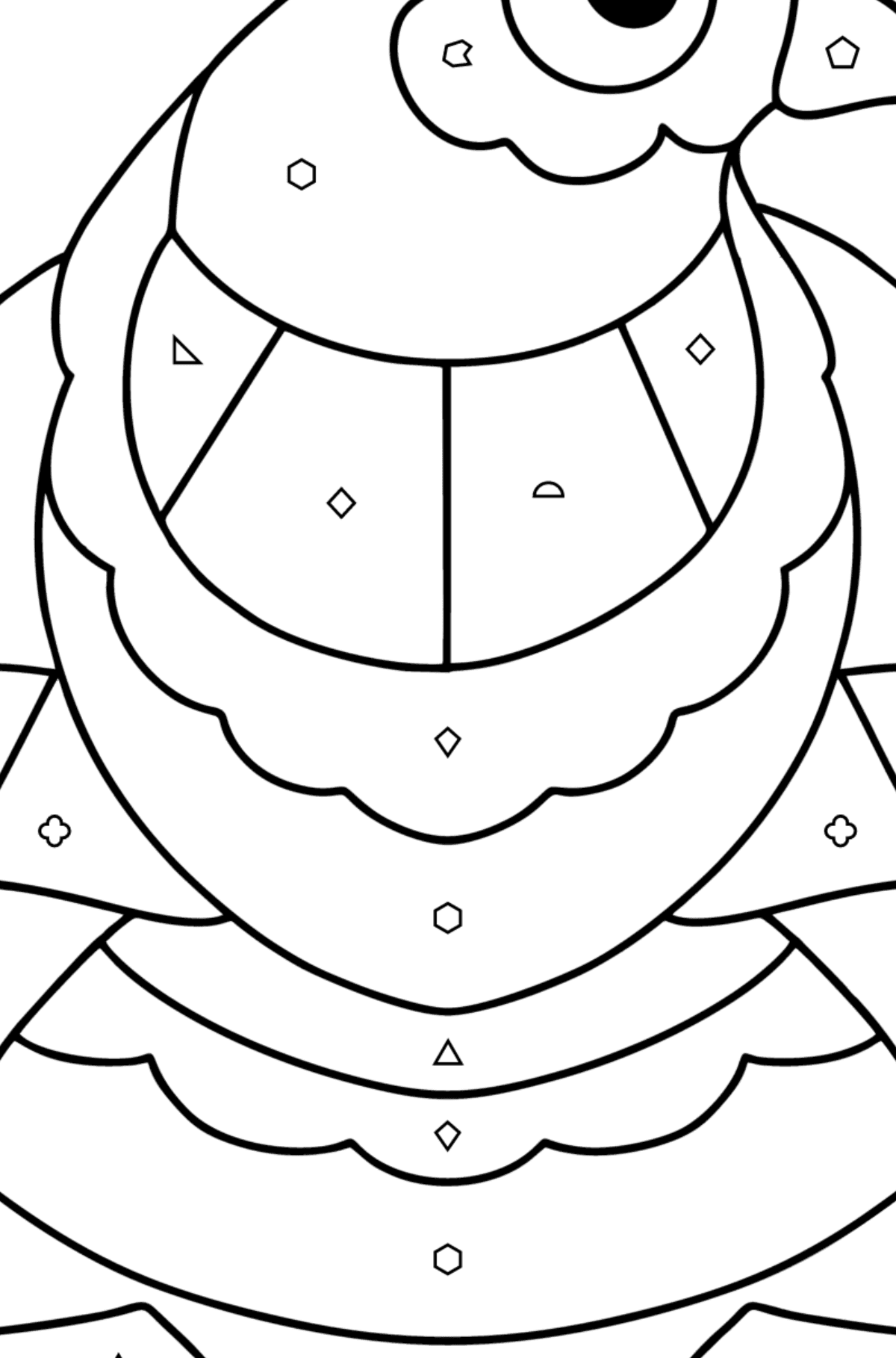 Anti stress pigeon coloring page - Coloring by Geometric Shapes for Kids