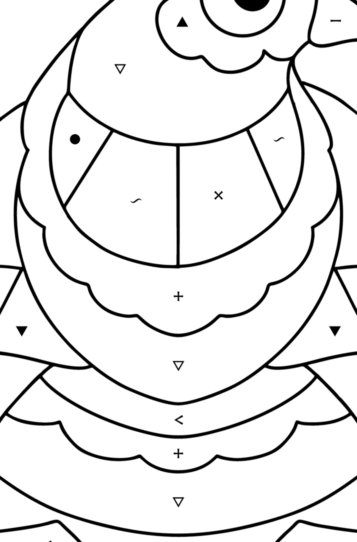 Anti stress pigeon coloring page - Coloring by Symbols for Kids