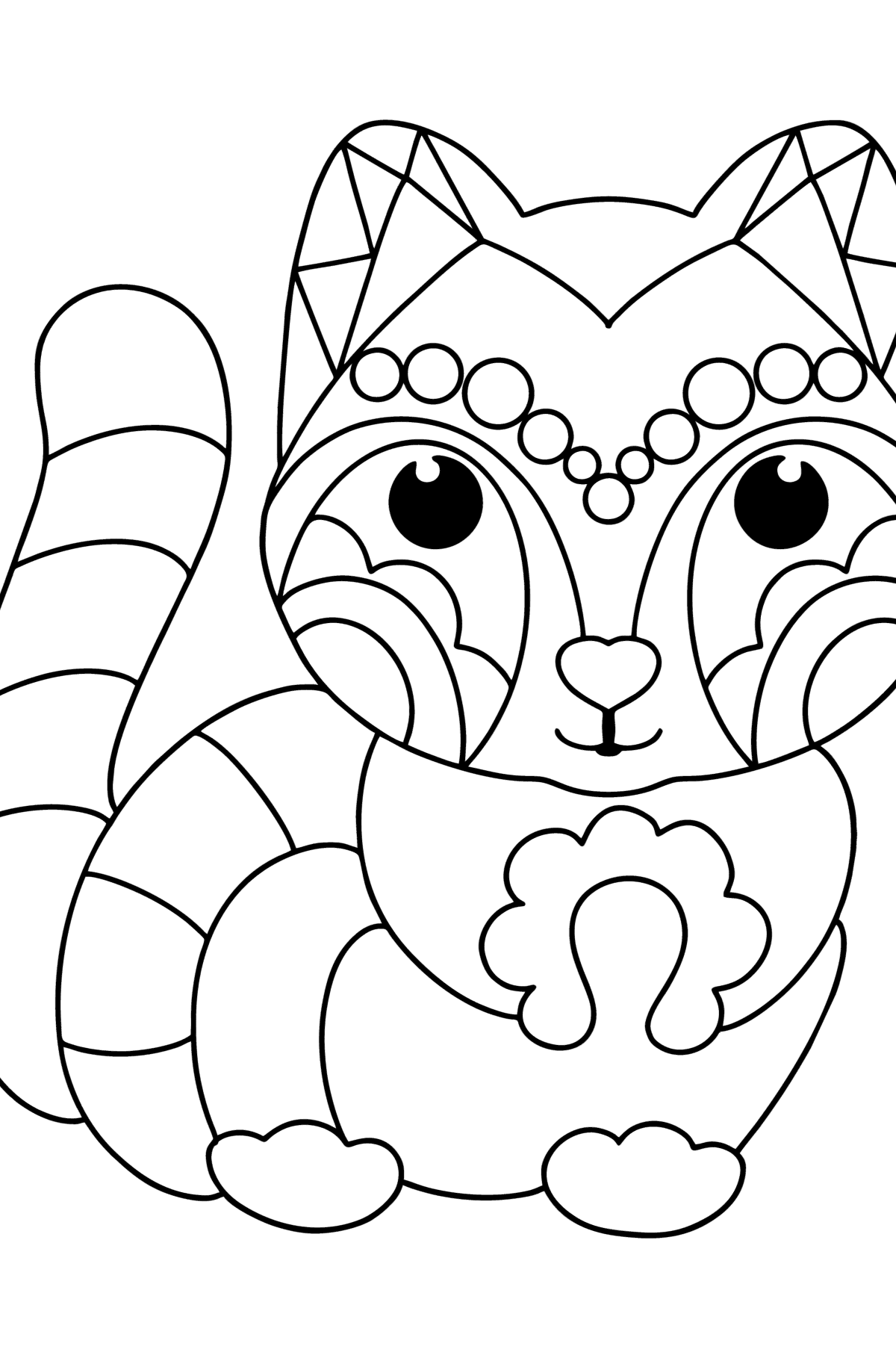 Coloring page Anti stress animals - raccoon - Coloring Pages for Kids