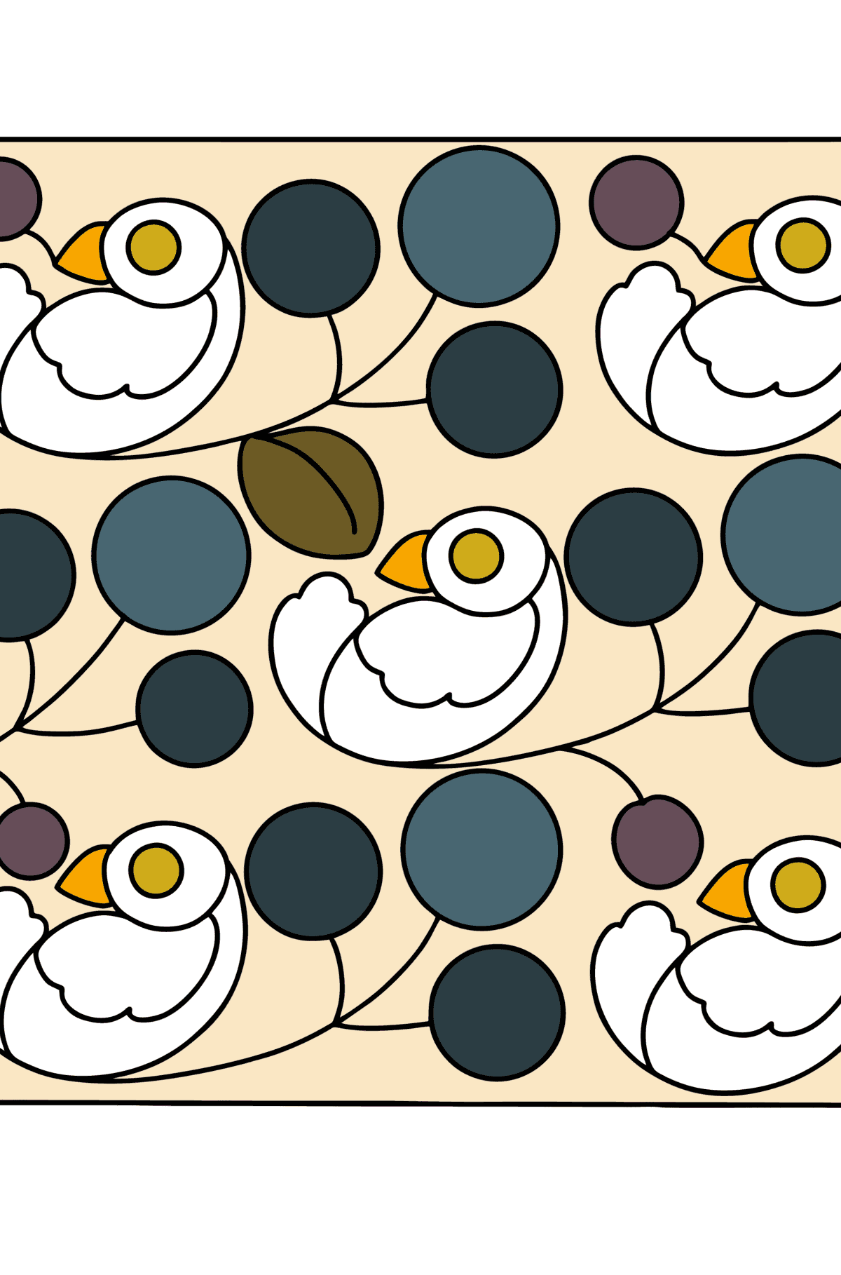 Bird Pattern coloring page - Coloring Pages for Kids