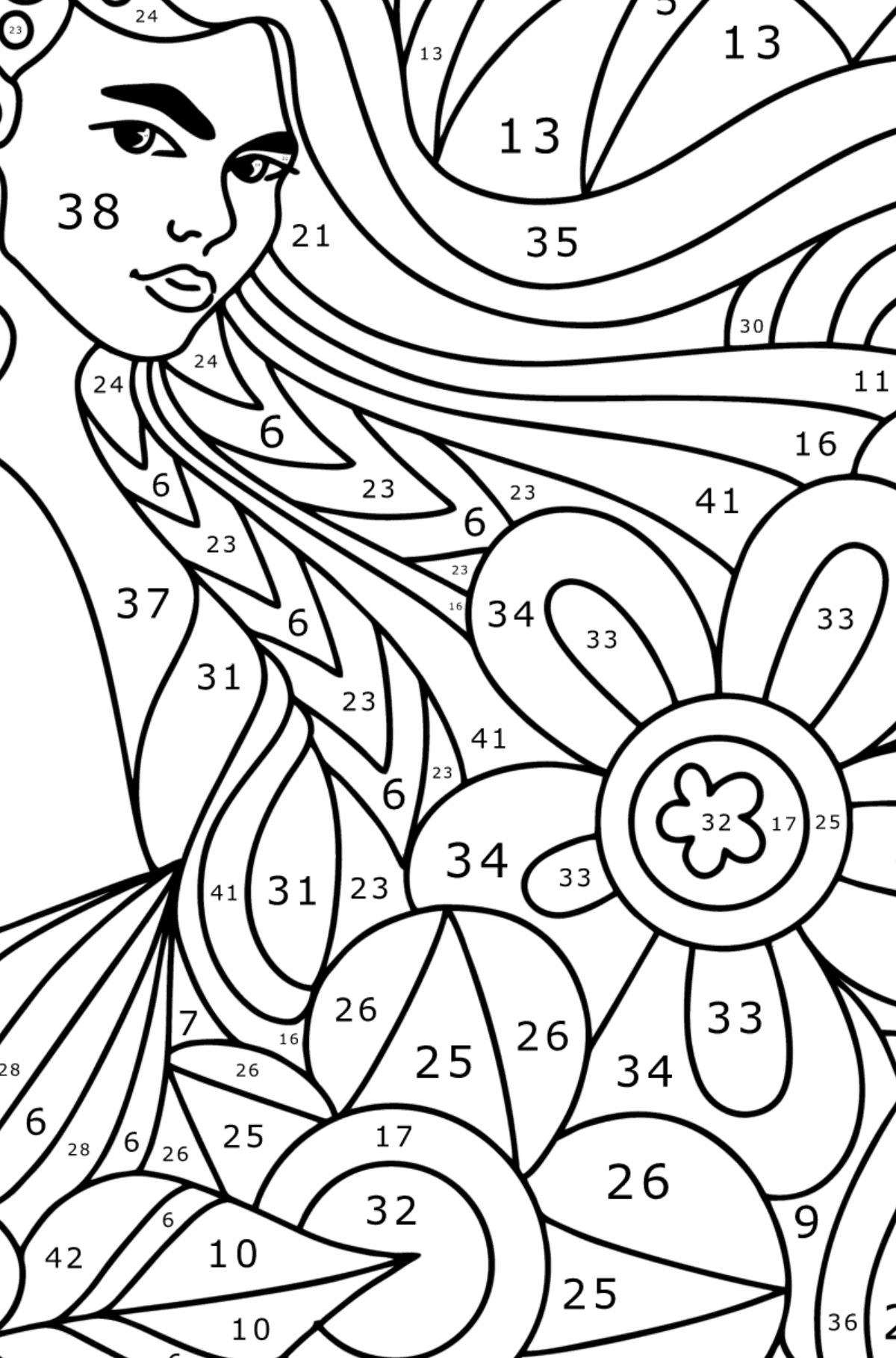 Art Therapy coloring page for kids - Coloring by Numbers for Kids