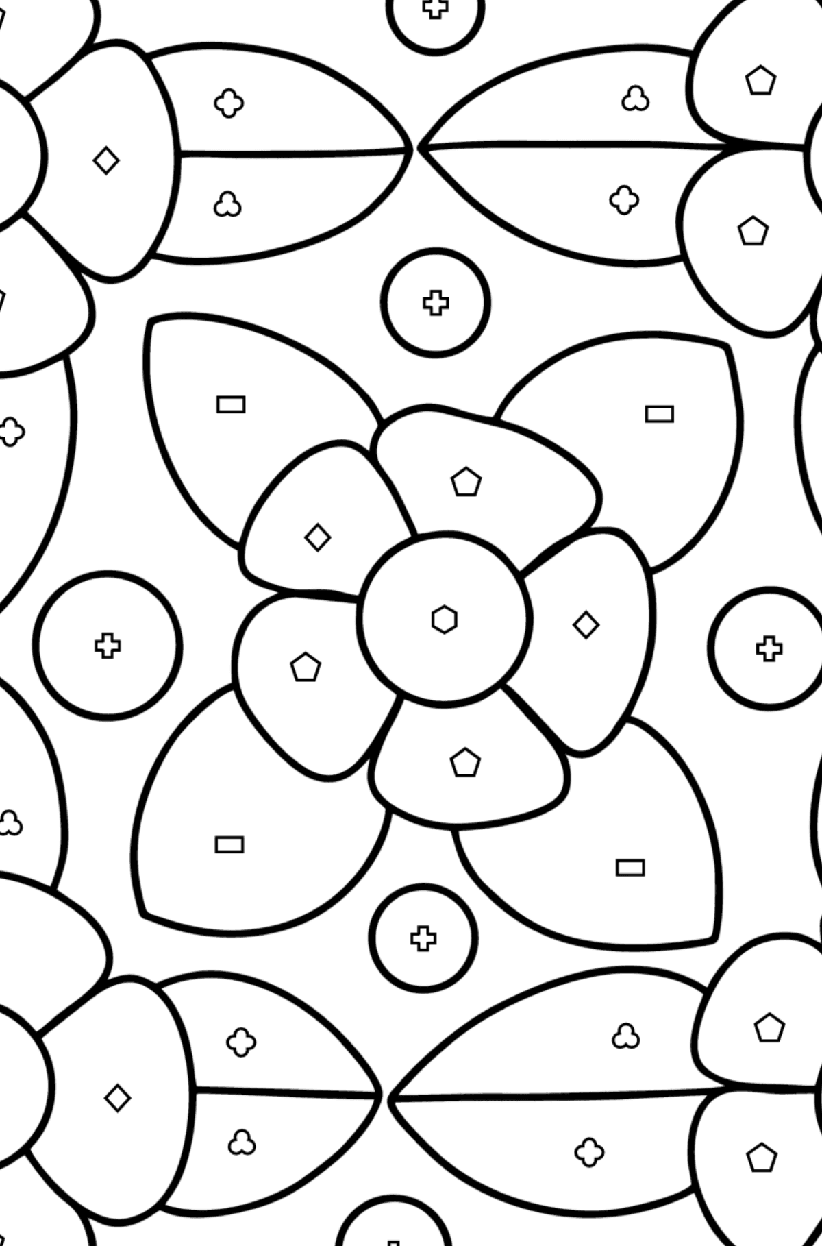 Difficult coloring pattern for kids - Coloring by Geometric Shapes for Kids