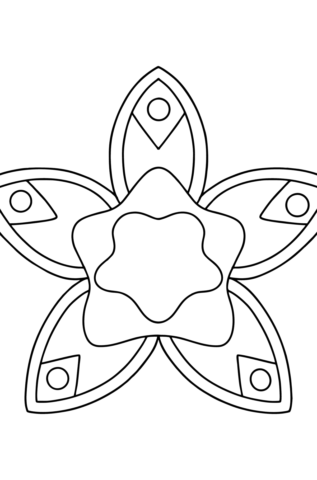 Desenho para colorir Mandala floral simples - Imagens para Colorir para Crianças