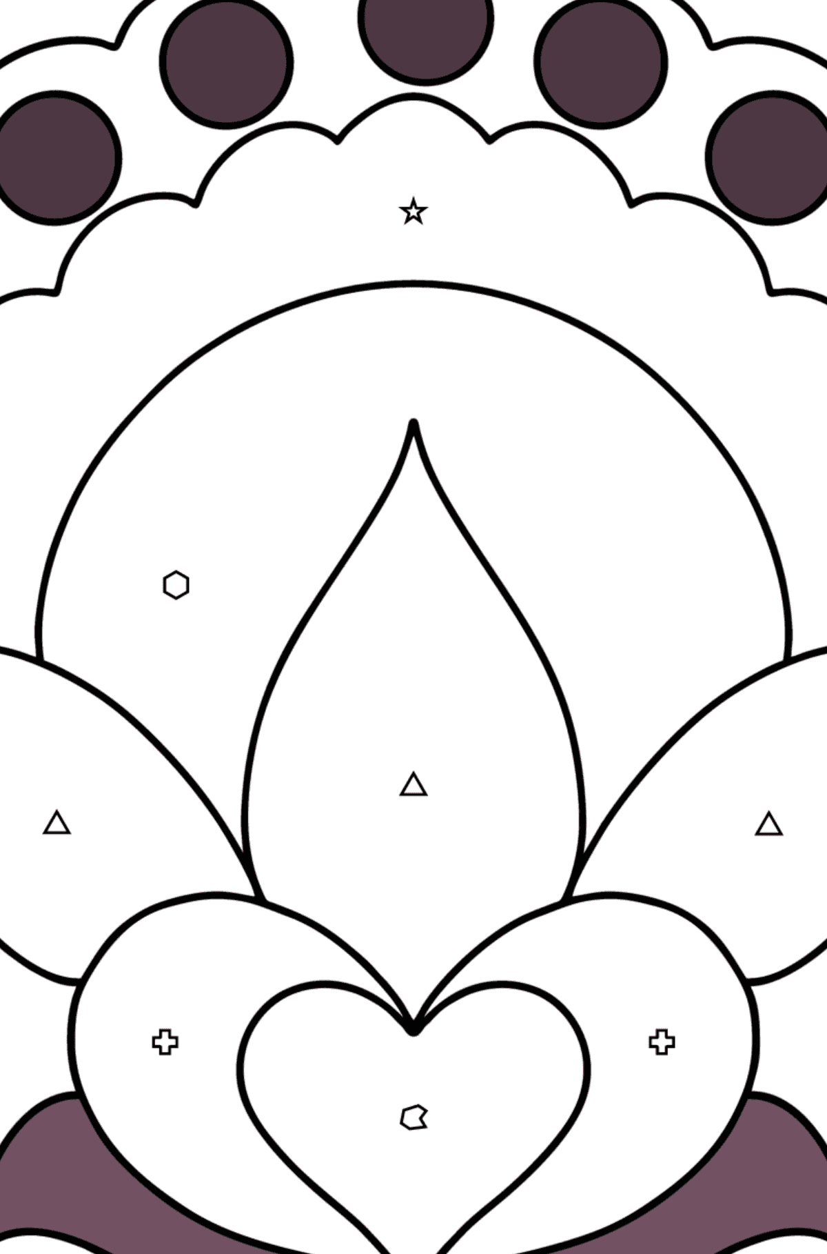 Simple coloring page - Flower Anti stress - Coloring by Geometric Shapes for Kids