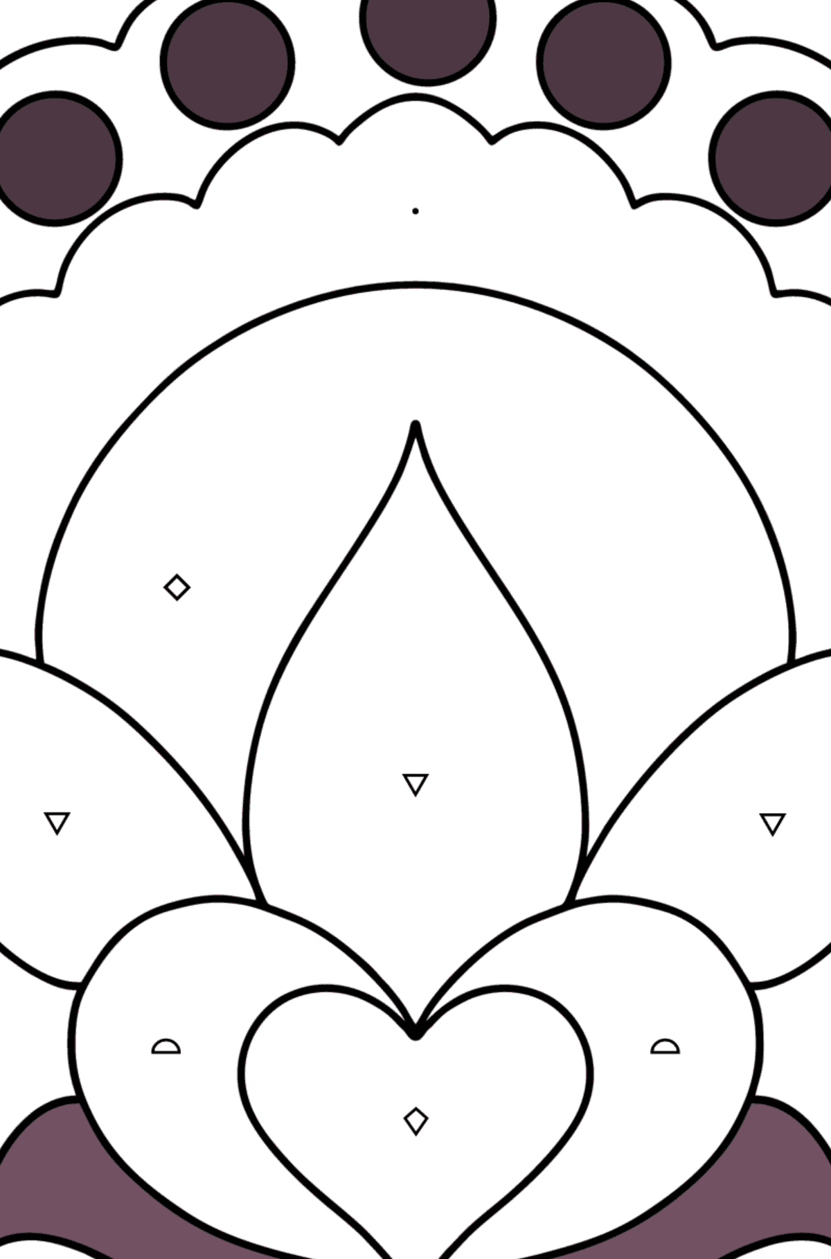 Coloriage simple - Fleur Anti stress - Coloriage par Symboles pour les Enfants
