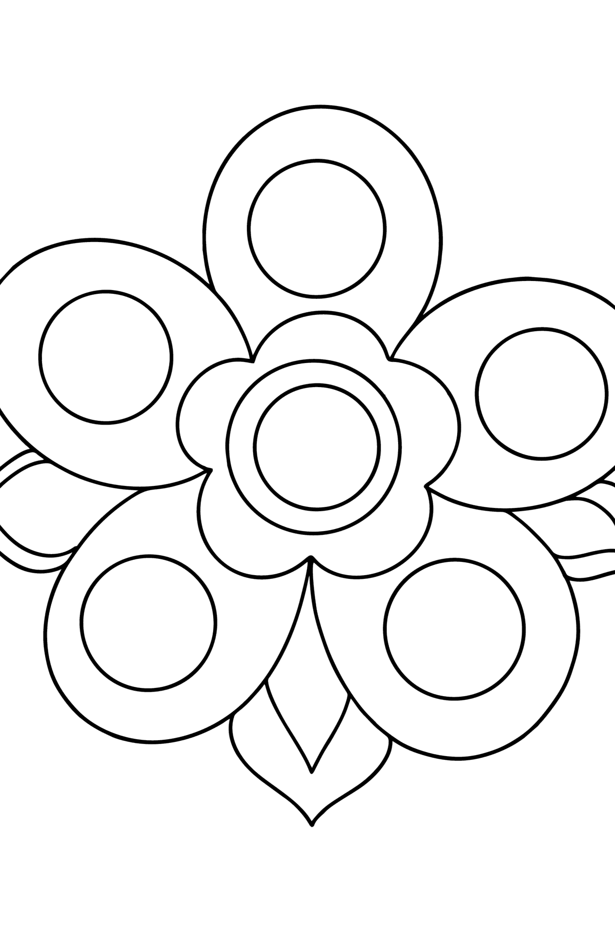 Dibujo de Mandala simple para colorear - Dibujos para Colorear para Niños