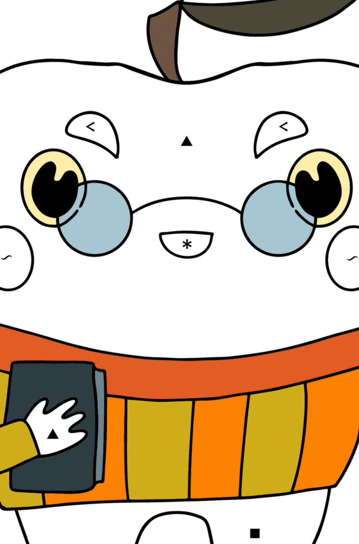 Раскраска Яблочко для детей - По Символам для Детей