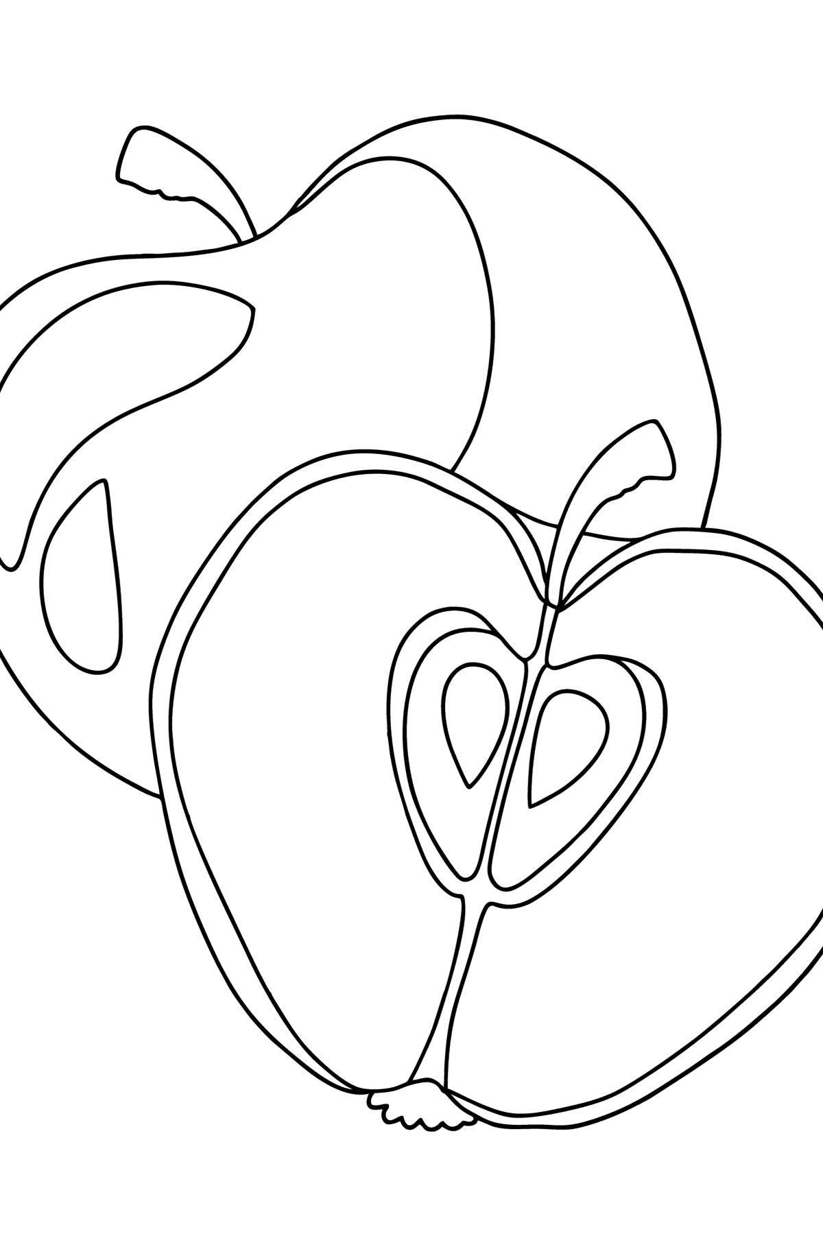 Green apples сolouring page - Coloring Pages for Kids