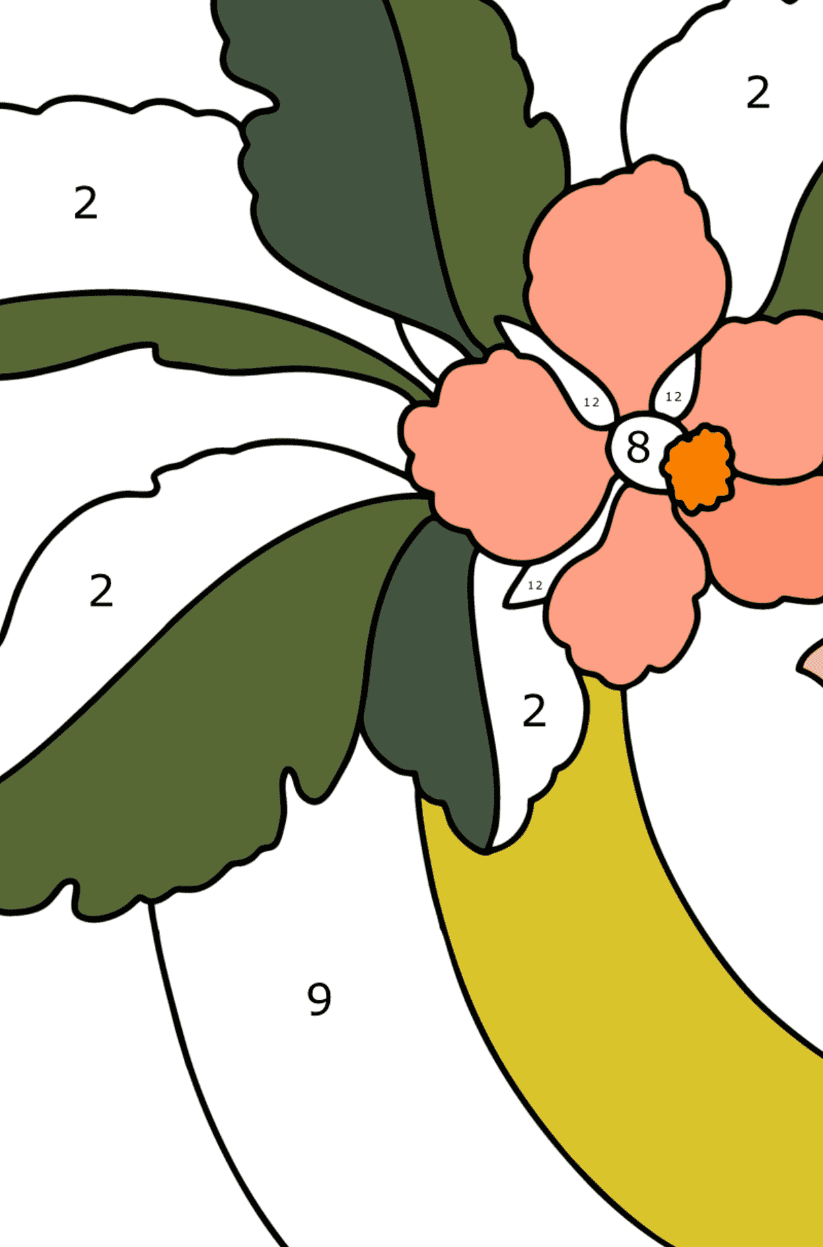 Раскраска Яблочко - По Номерам для Детей