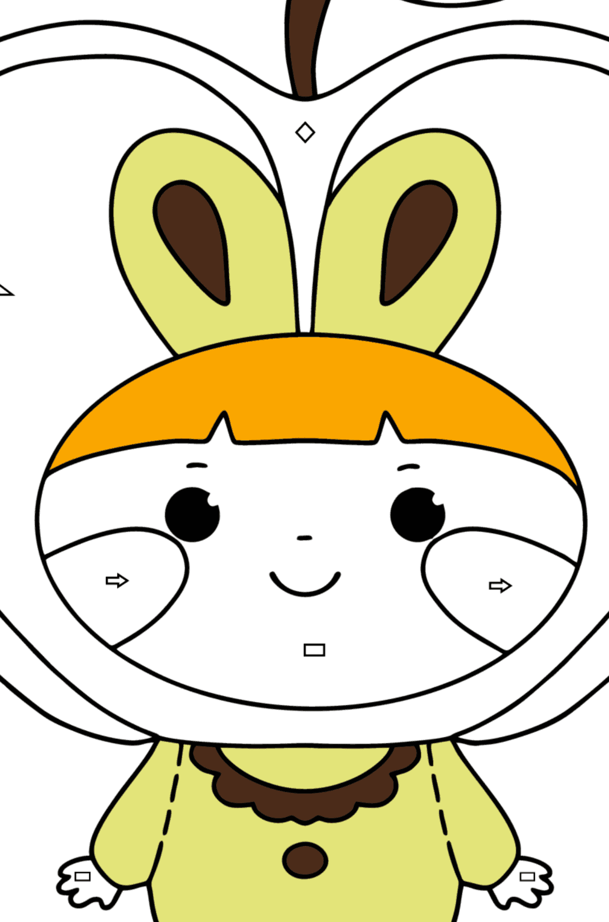 Раскраска Костюм Яблоко - Картинка высокого качества для Детей