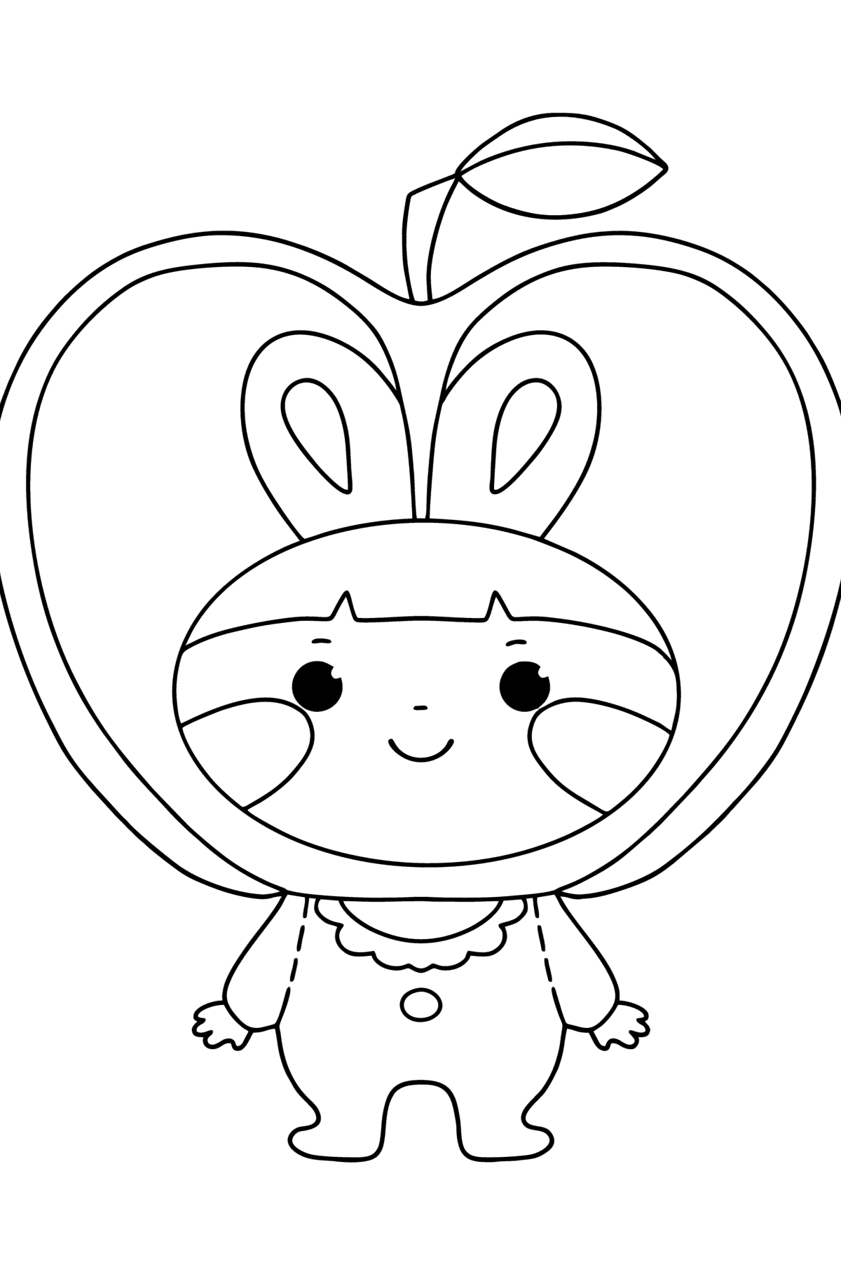 Suit apple сoloring page - Coloring Pages for Kids