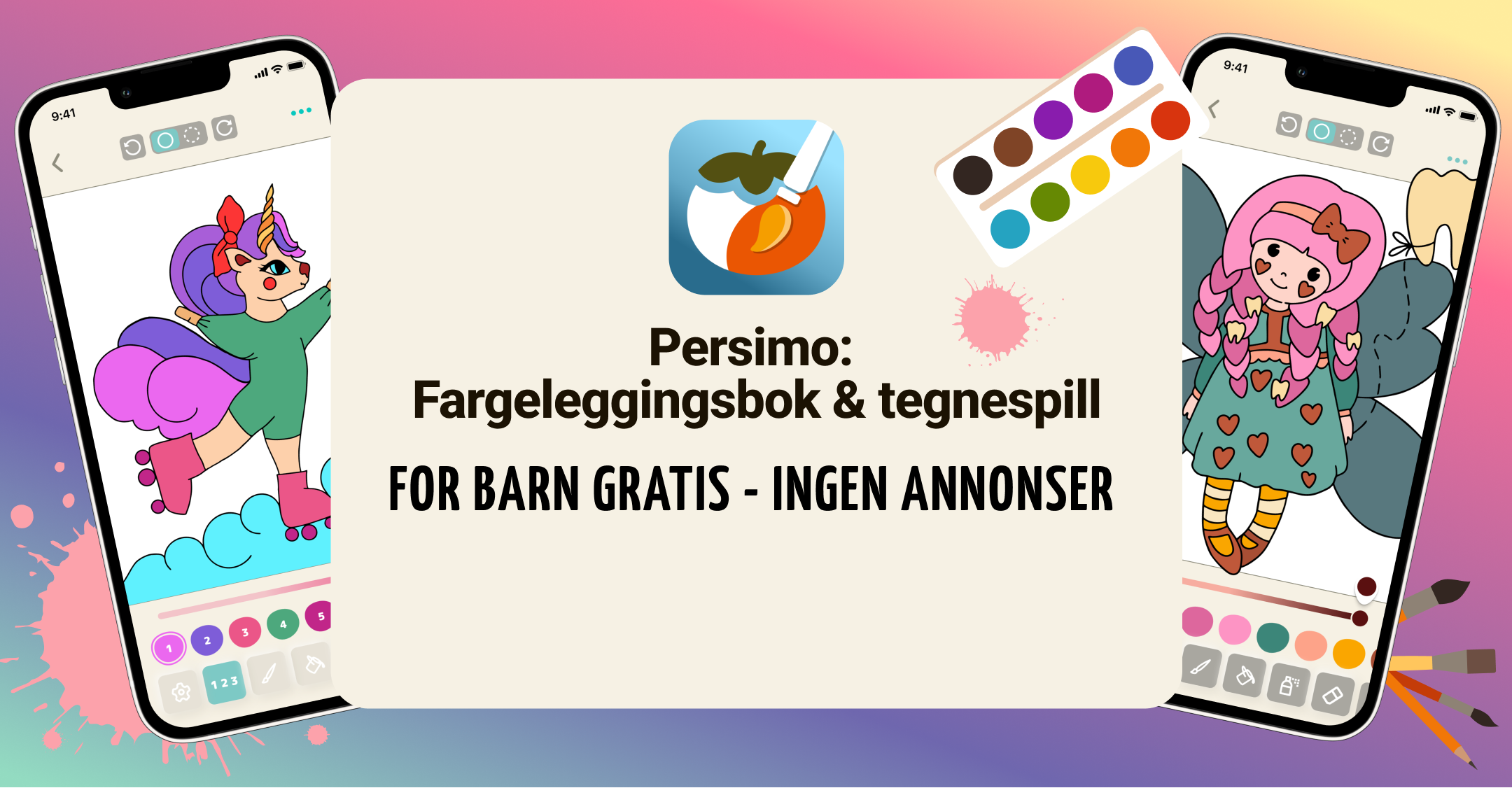 Persimo Online fargeleggingsbok spill for barn
