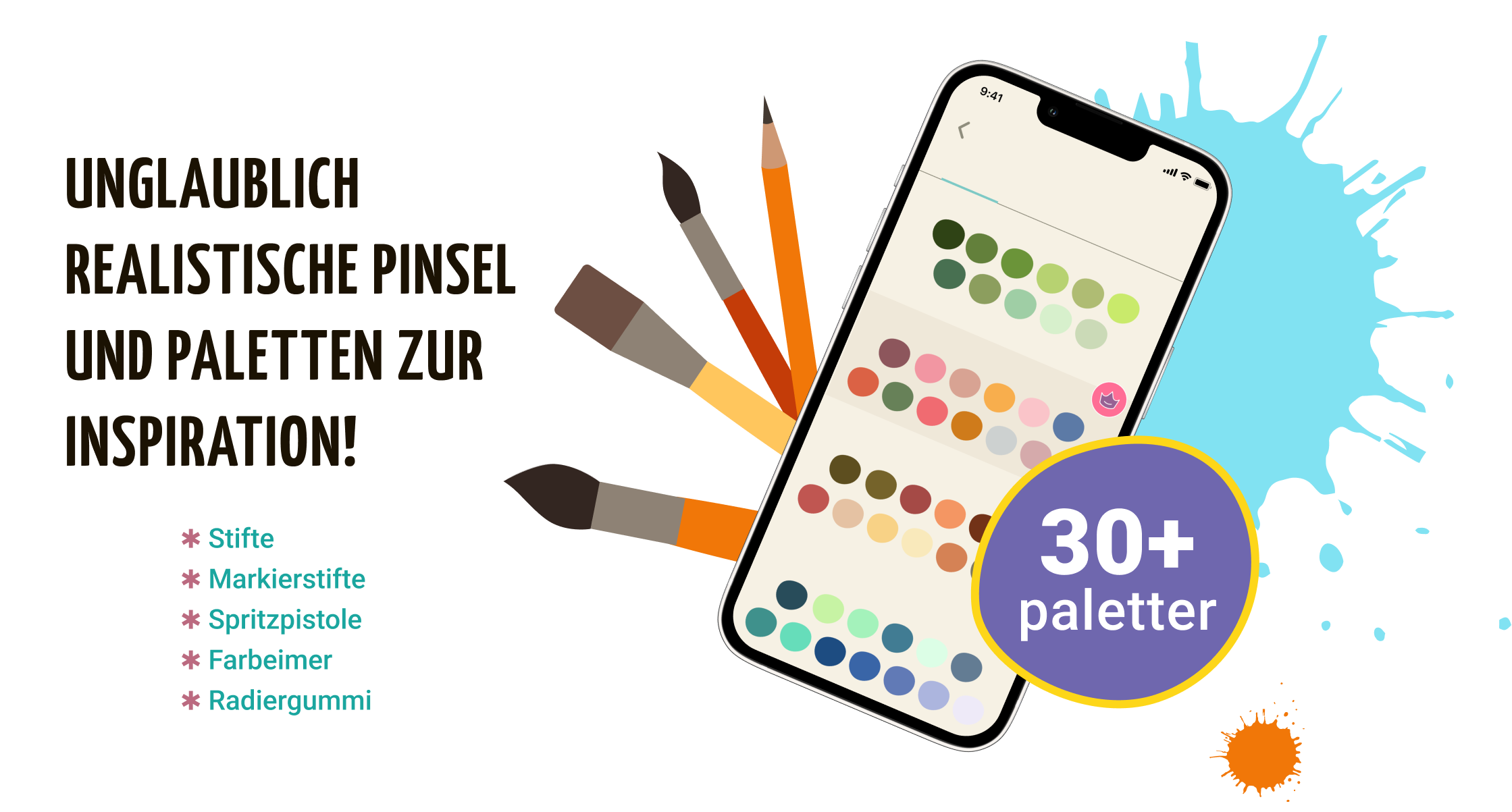 Malspiel mit realistischen Pinseln