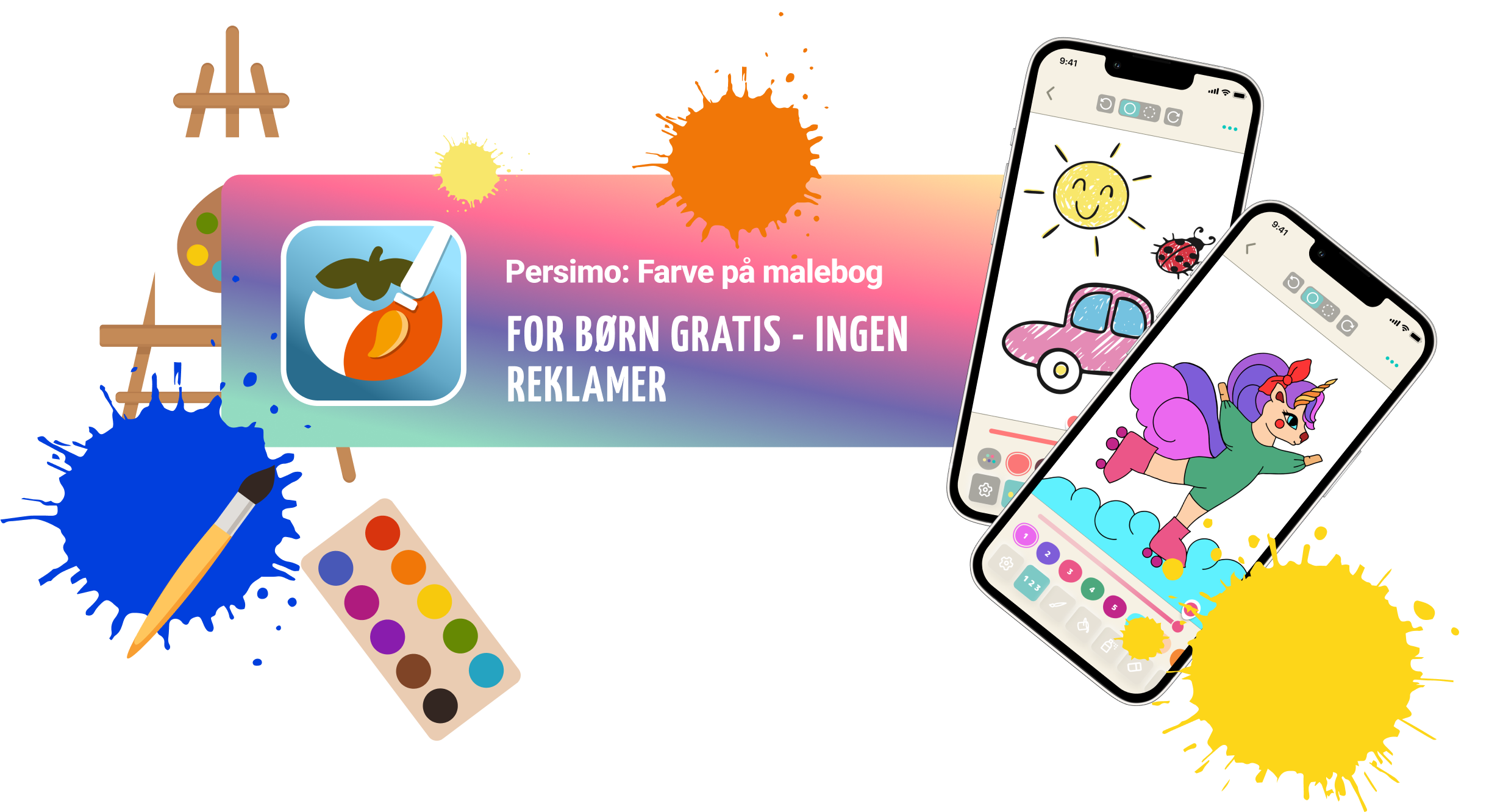 Farvelægning spil for børn uden annoncer