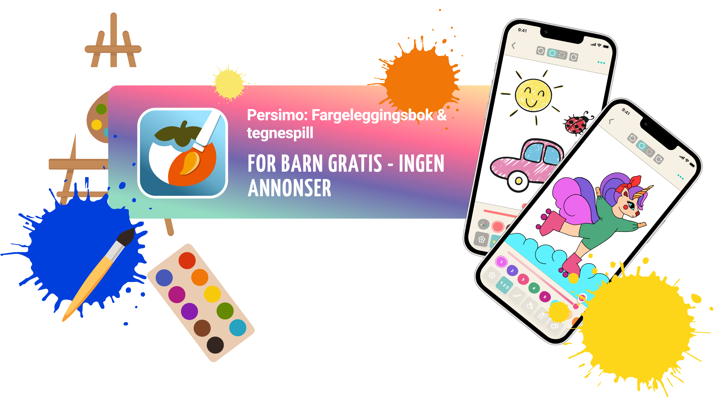 Fargeleggingsspill for barn uten annonser