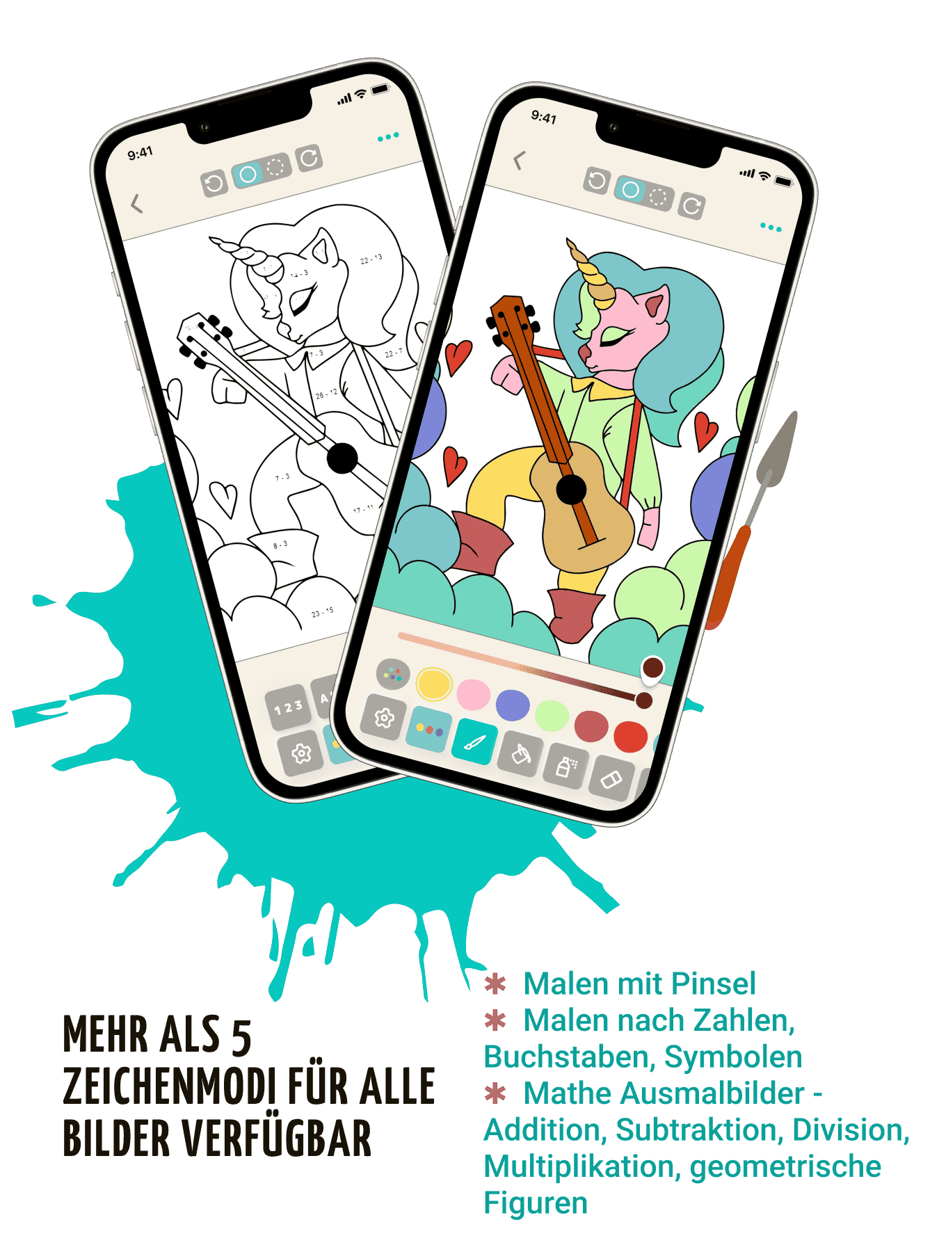 Zahlenspiel und Mathe-Malbuch