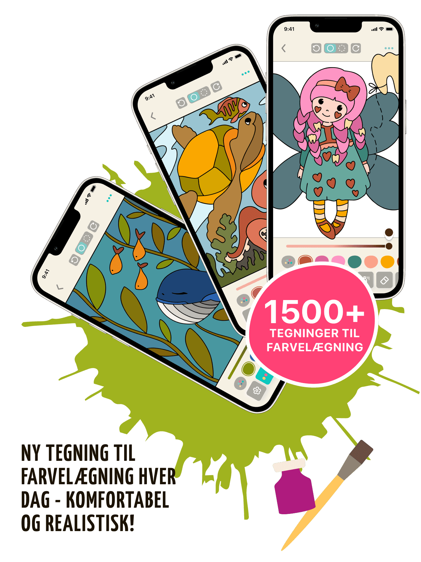 Farvelægningsspil - enkle og komplekse tegninger