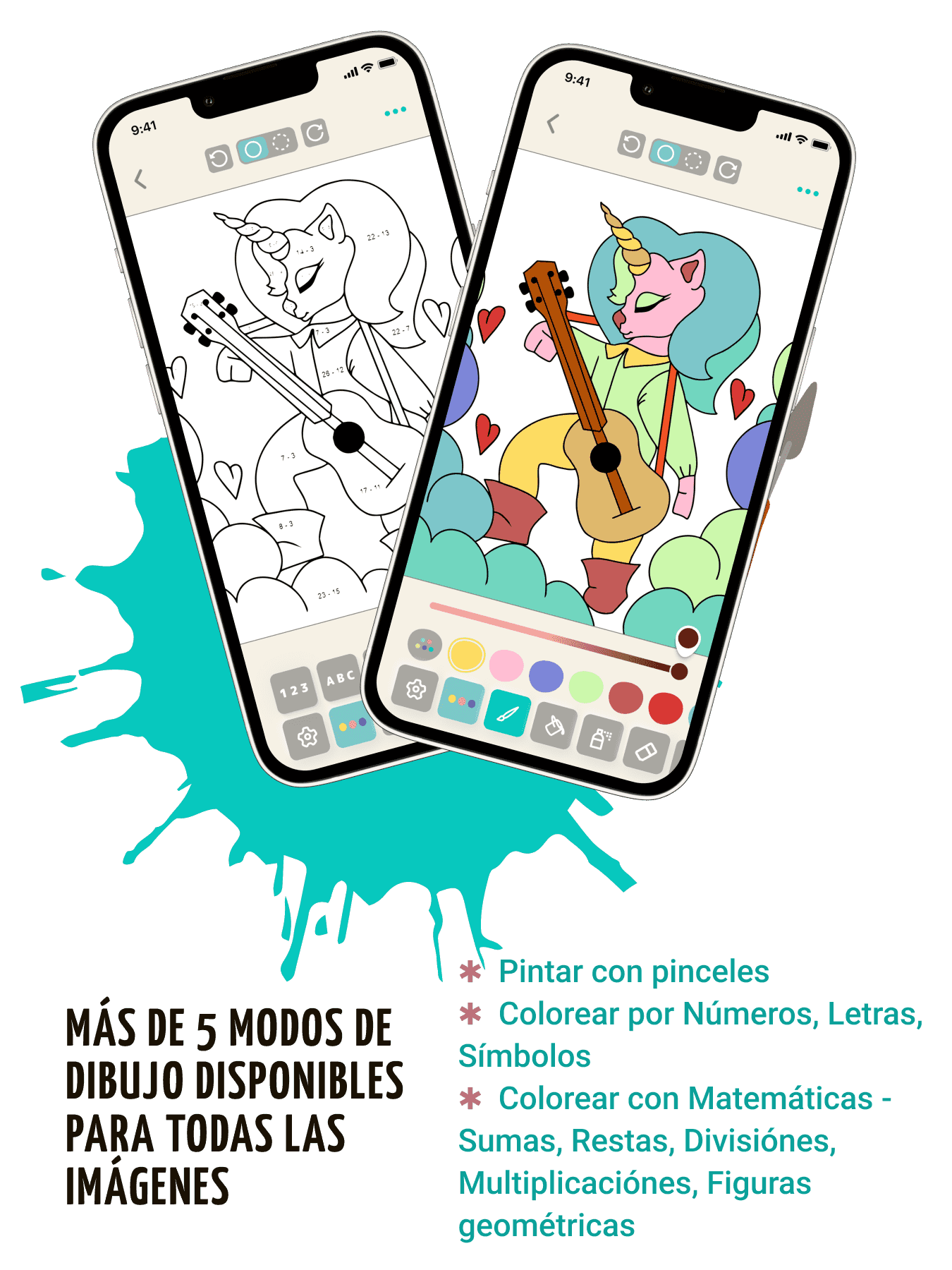 Juego de números y libro para colorear de matemáticas