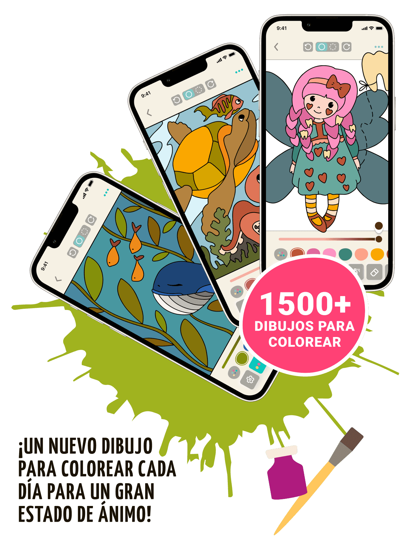 Juego de colorear - dibujos simples y complejos