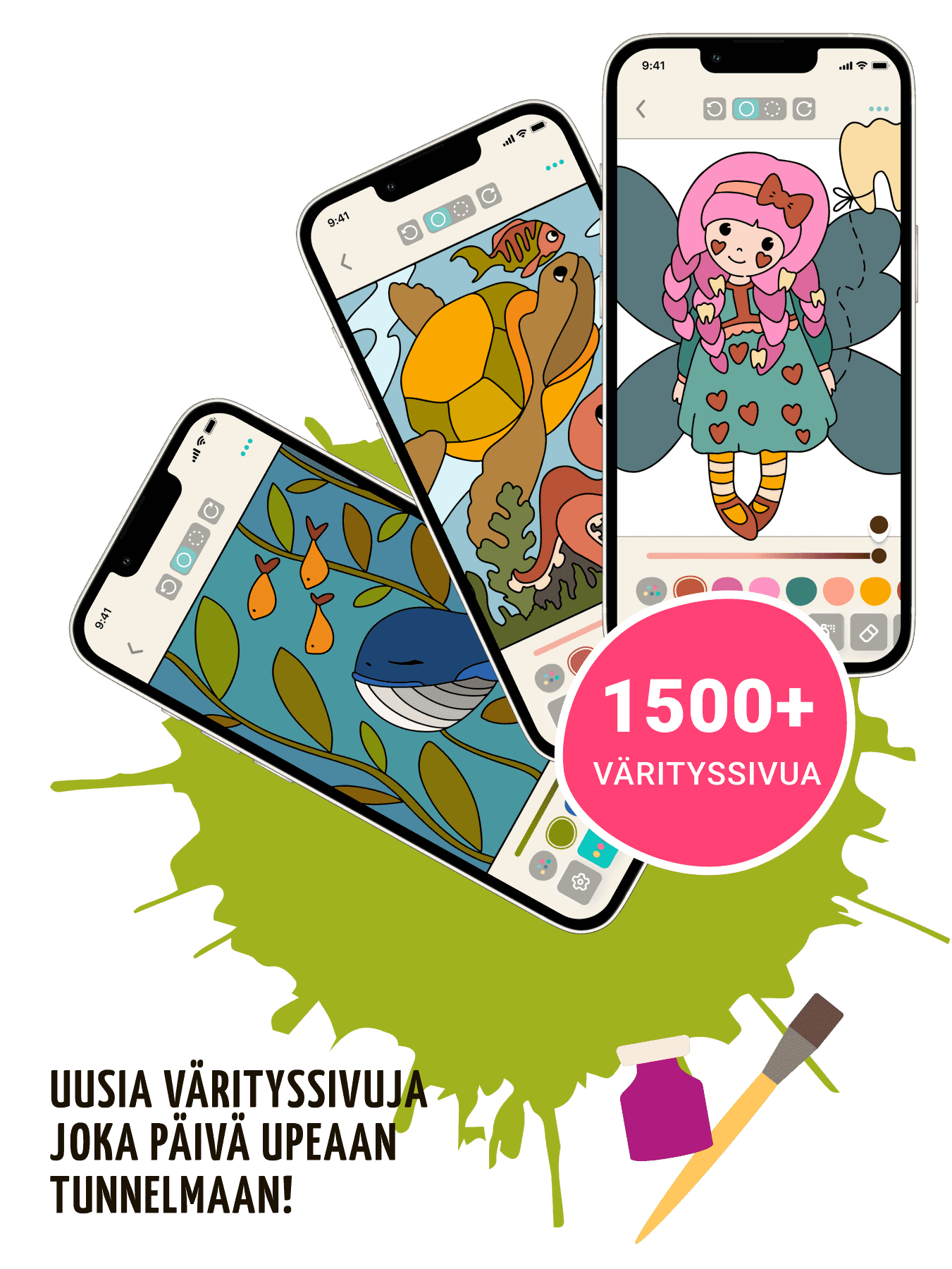 Värityspeli - yksinkertaiset ja monimutkaiset piirustukset