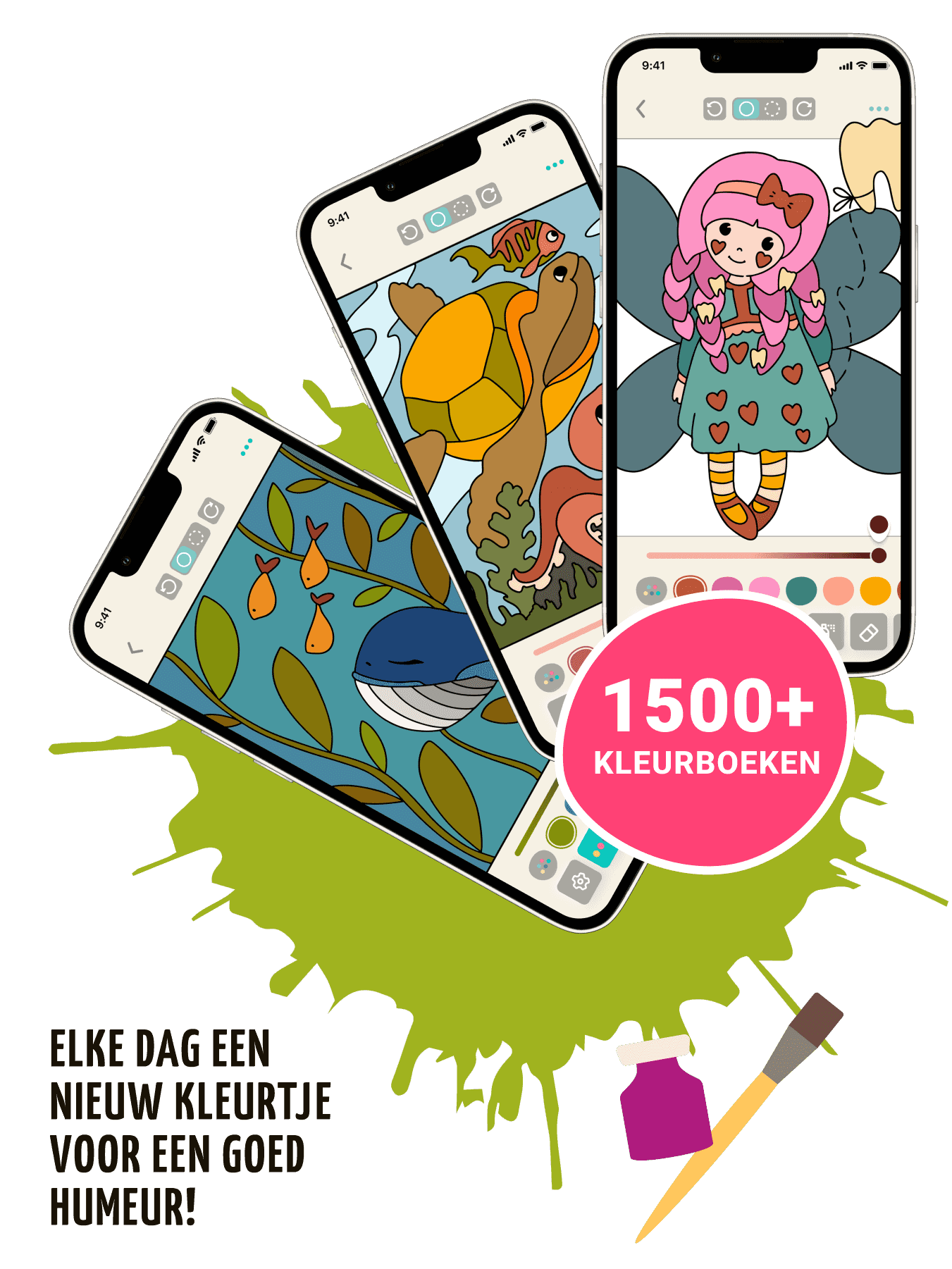 Kleurspel - eenvoudige en complexe tekeningen