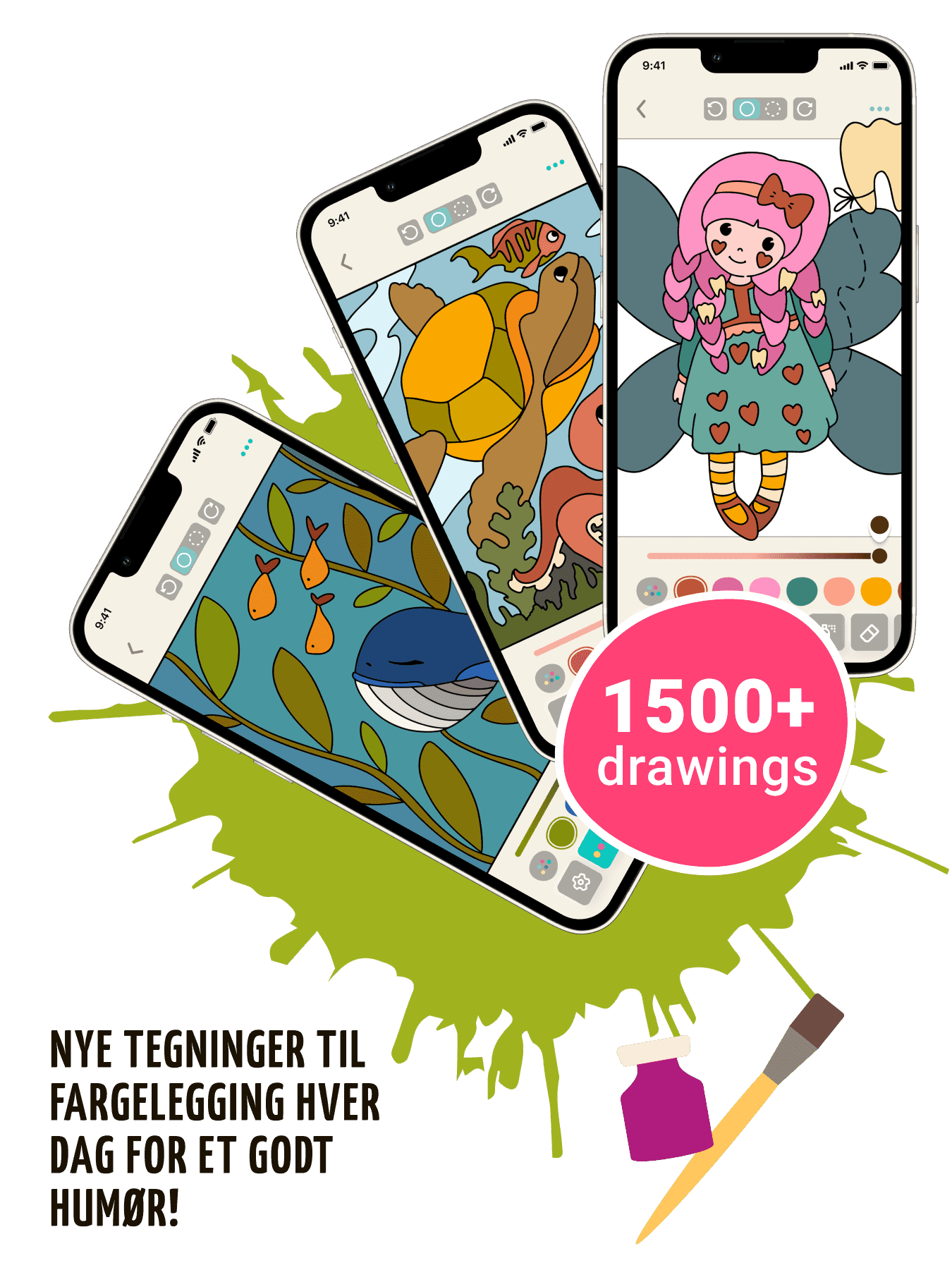 Fargeleggingsspill - enkle og komplekse tegninger