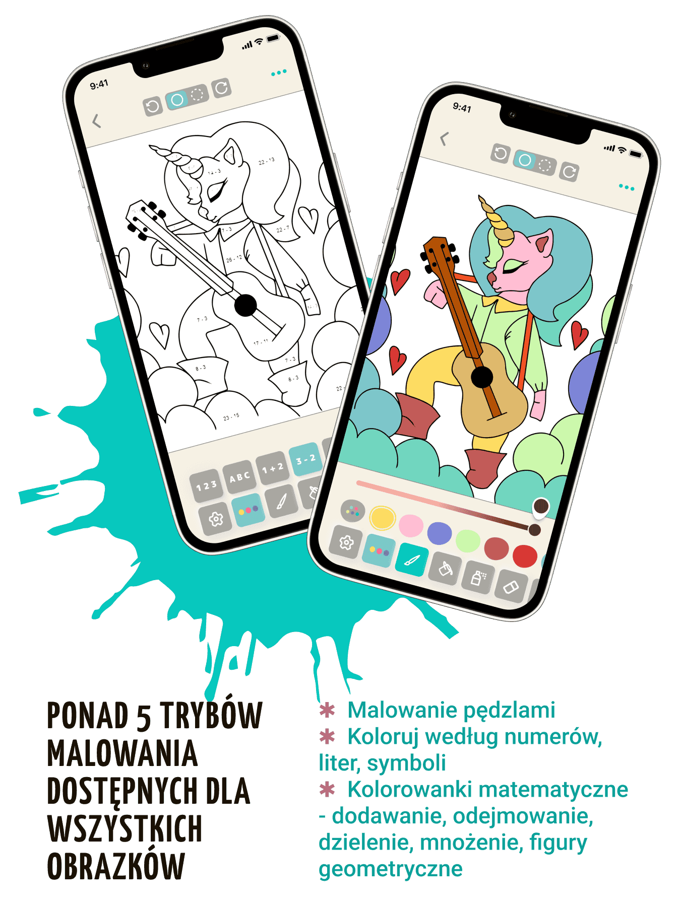 Kolorowanka liczba gier i matematyki