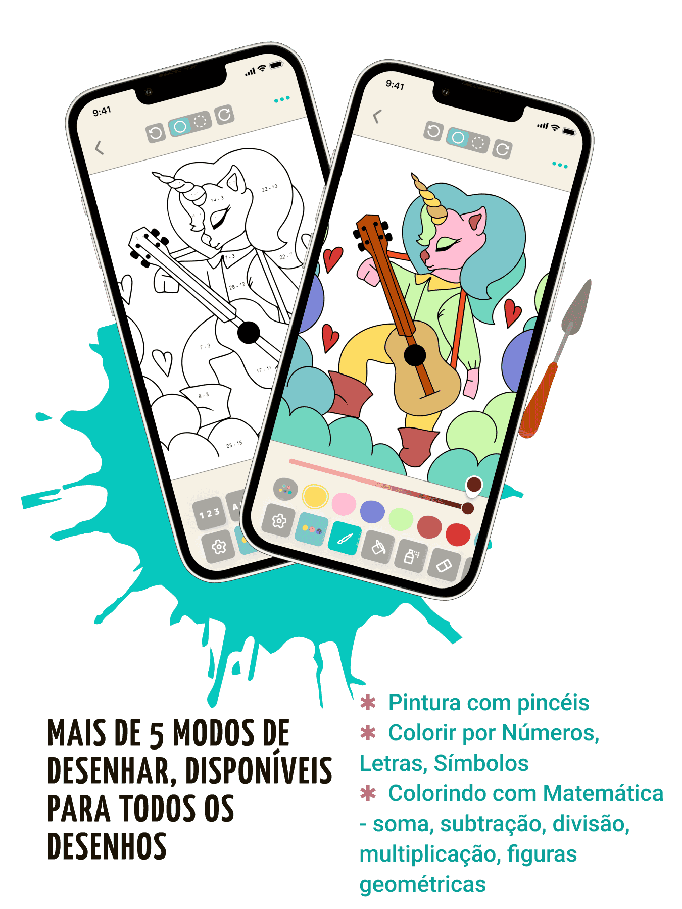 Jogo de números e livro para colorir de matemática