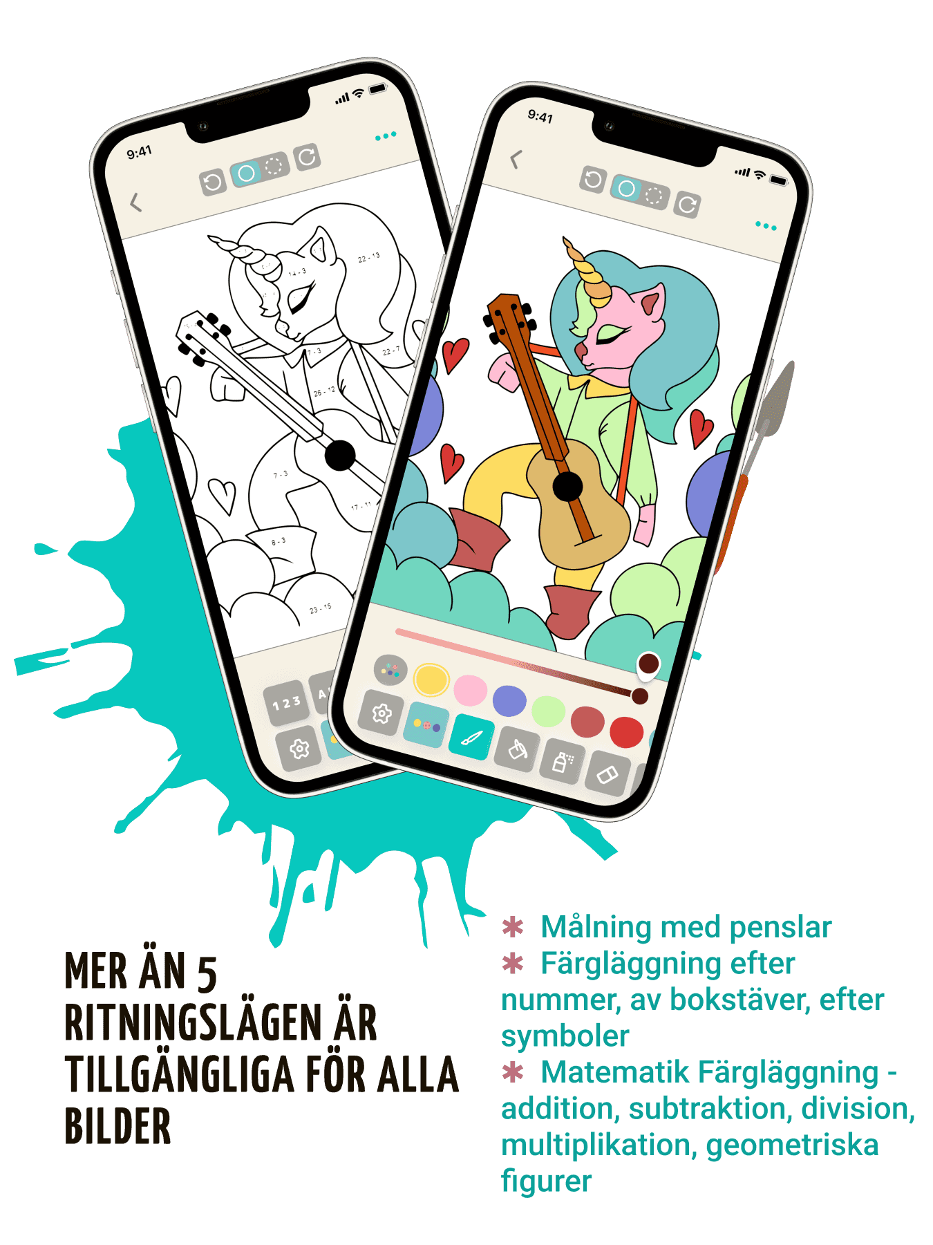 Sifferspel och matematik målarbok