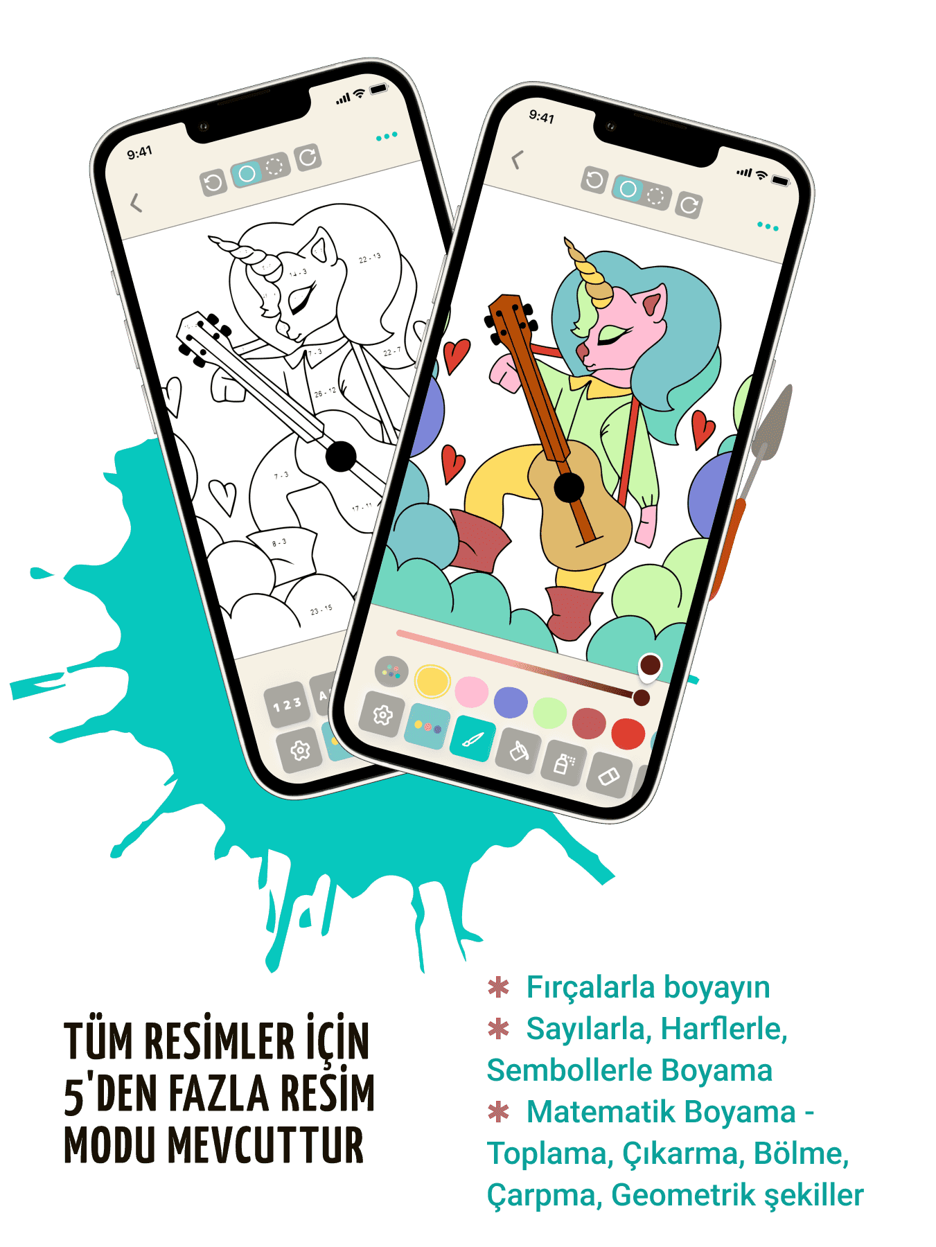 Sayı oyunu ve matematik boyama kitabı