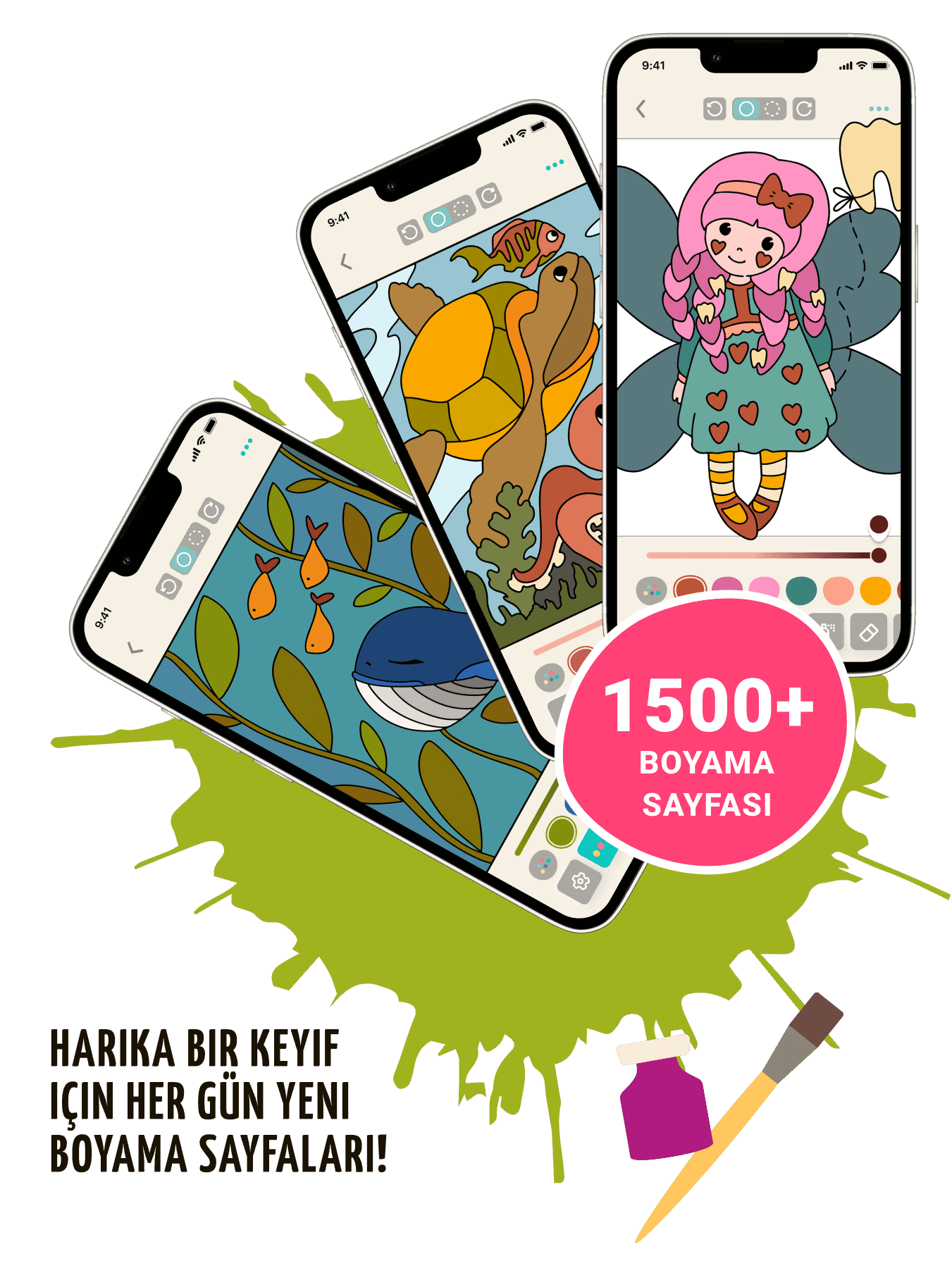 Boyama oyunu - basit ve karmaşık çizimler