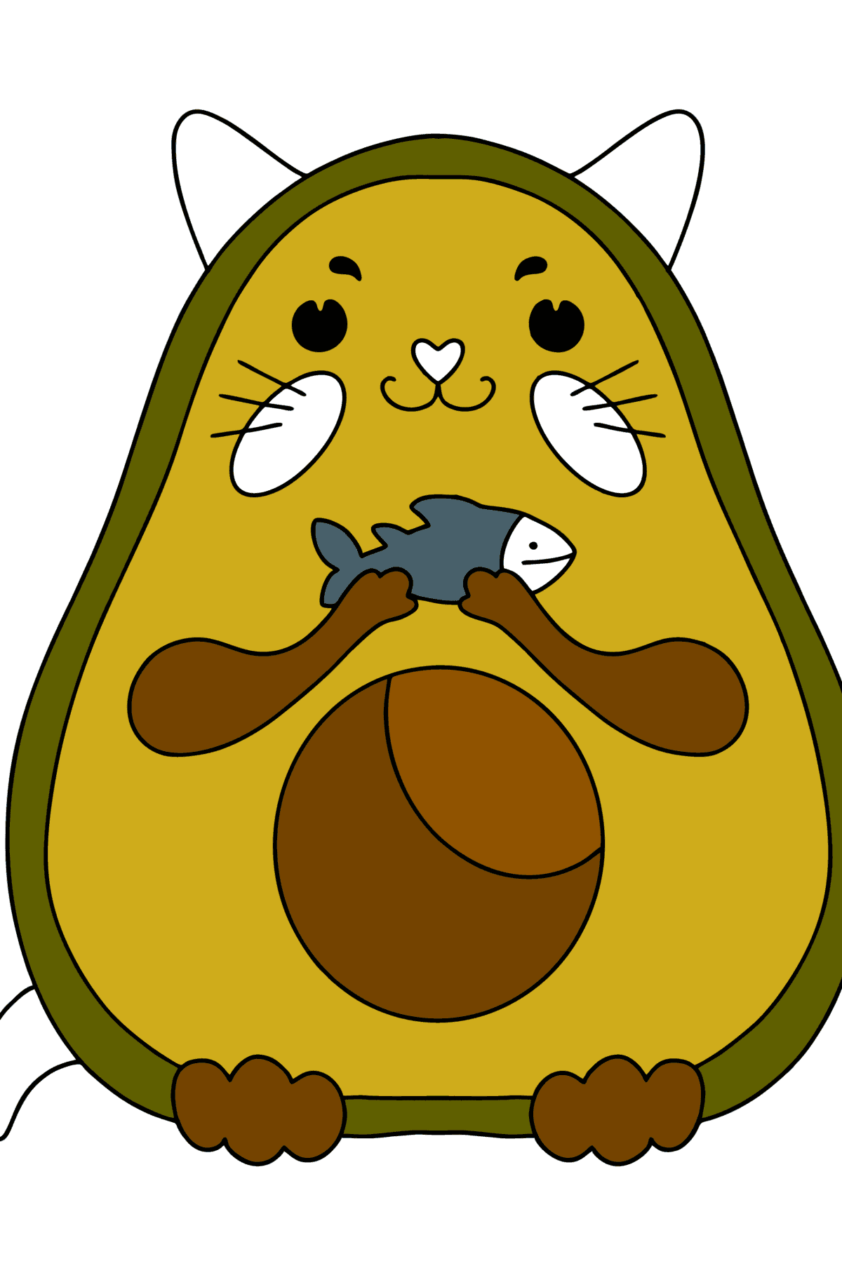 Desenho Gato abacate para colorir - Desenhos para Colorir para Crianças