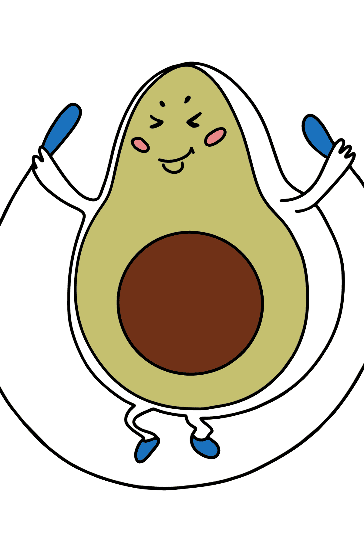 Ausmalbild Avocado-Turnerin - Malvorlagen für Kinder