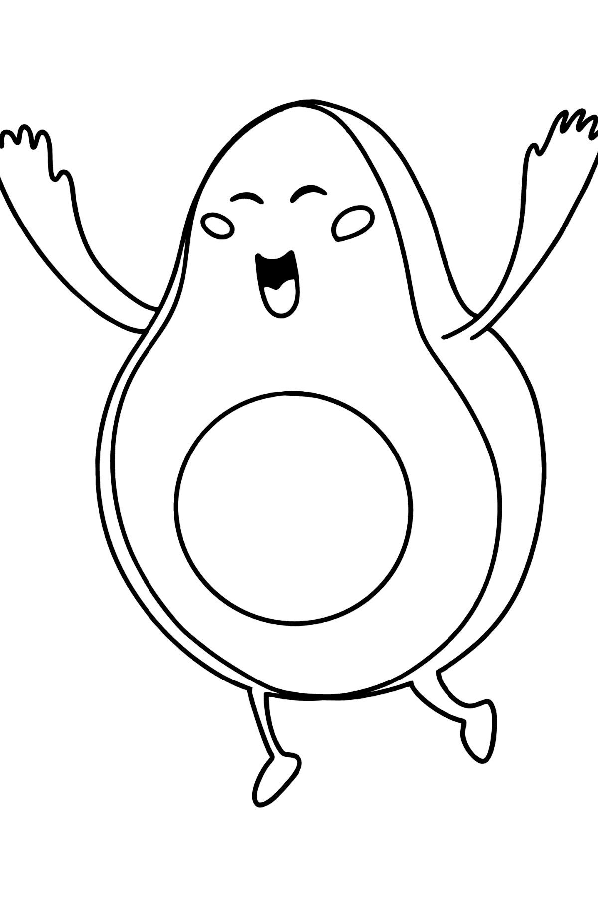 Desenho para colorir Avocado Hug - Imagens para Colorir para Crianças