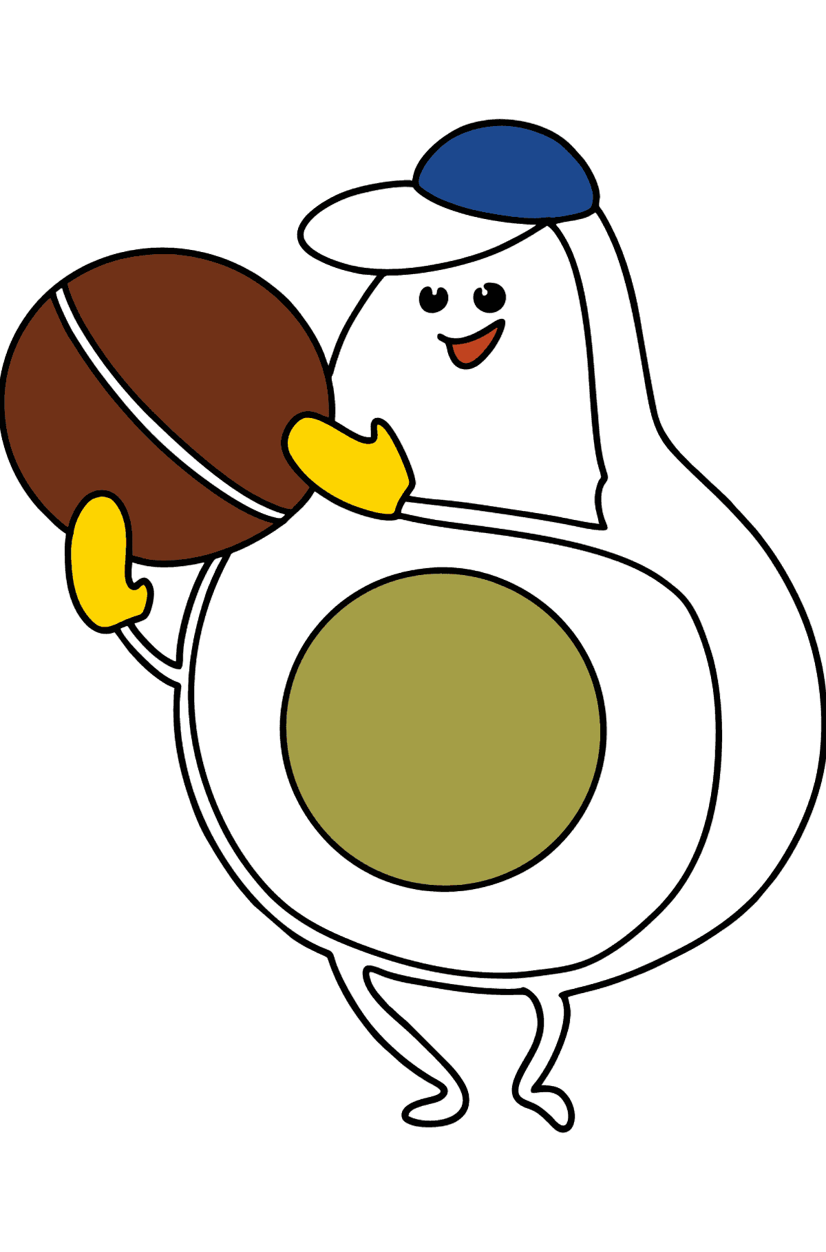 Avocado Plays Football coloring page - Coloring Pages for Kids