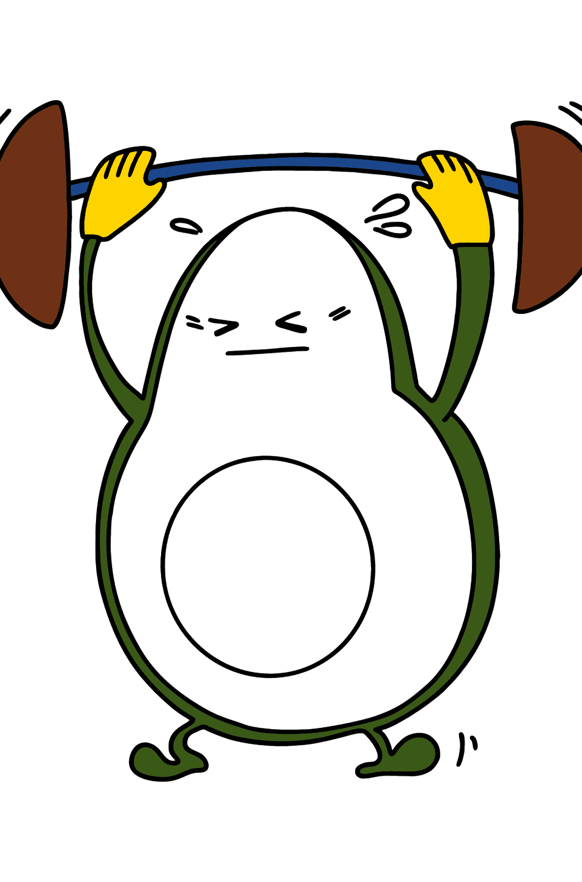Desenho para colorir do levantador de peso de abacate - Desenhos para Colorir para Crianças
