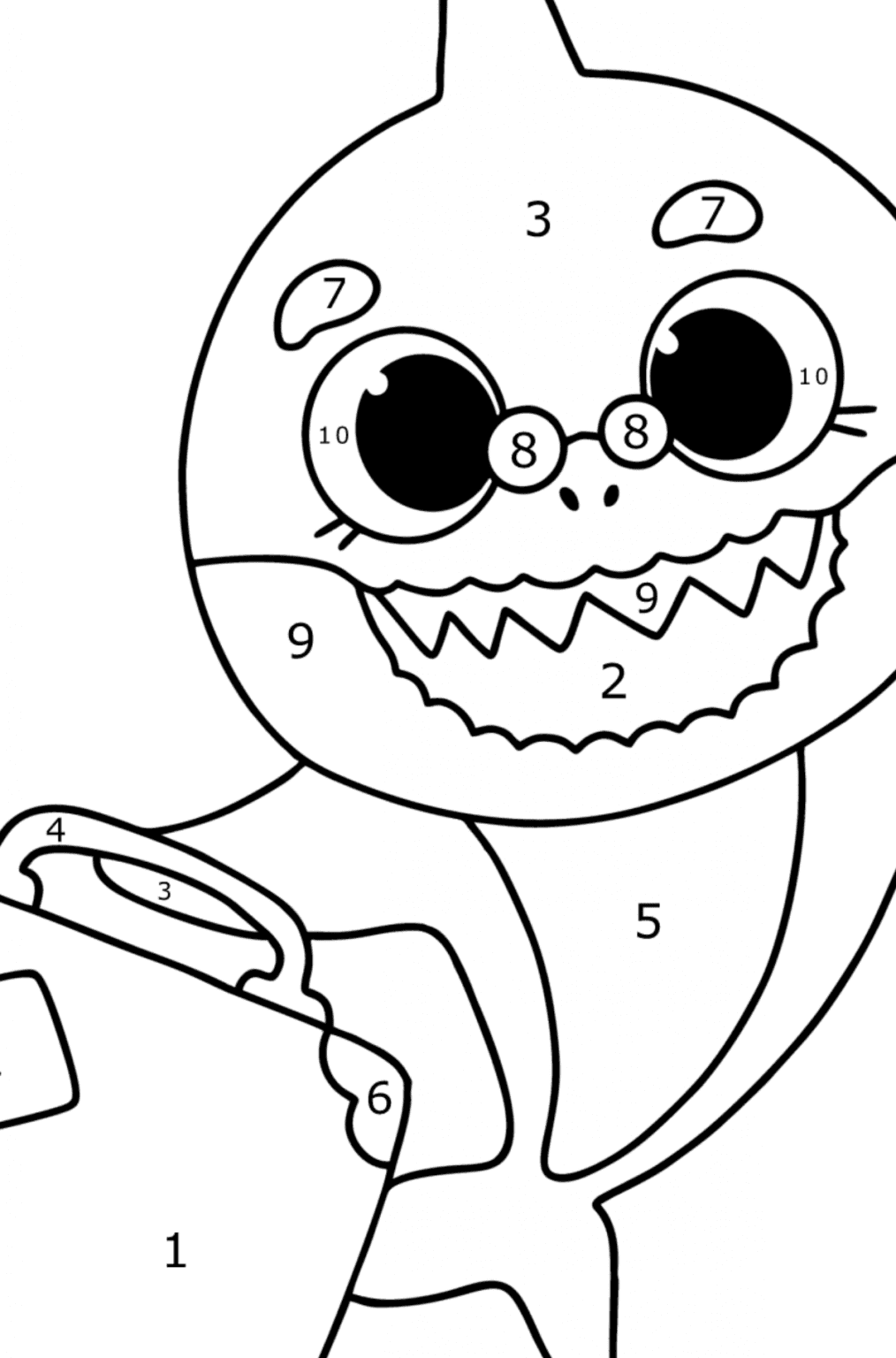 Baby shark Grandma coloring page ♥ Online and Print for Free!