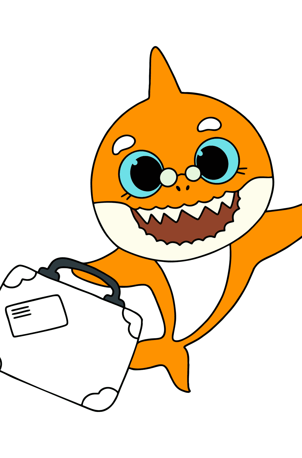 Baby shark Grandma coloring page - Coloring Pages for Kids