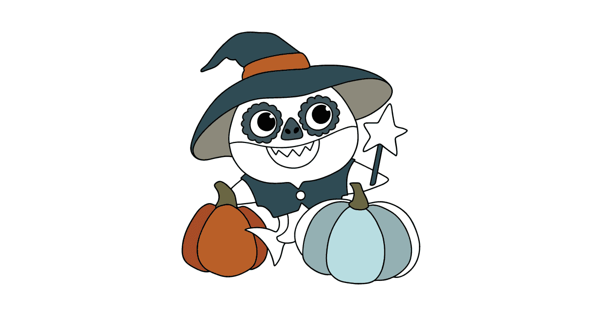 Baby shark Halloween coloring page ♥ Online and Print for Free!