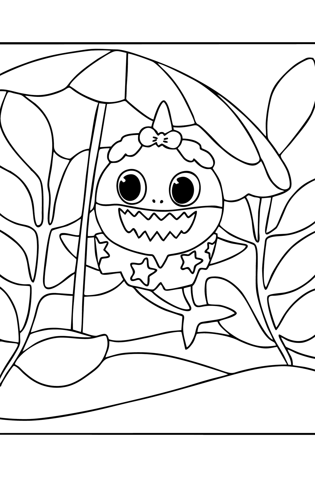 Baby shark Cute Mom coloring page - Coloring Pages for Kids