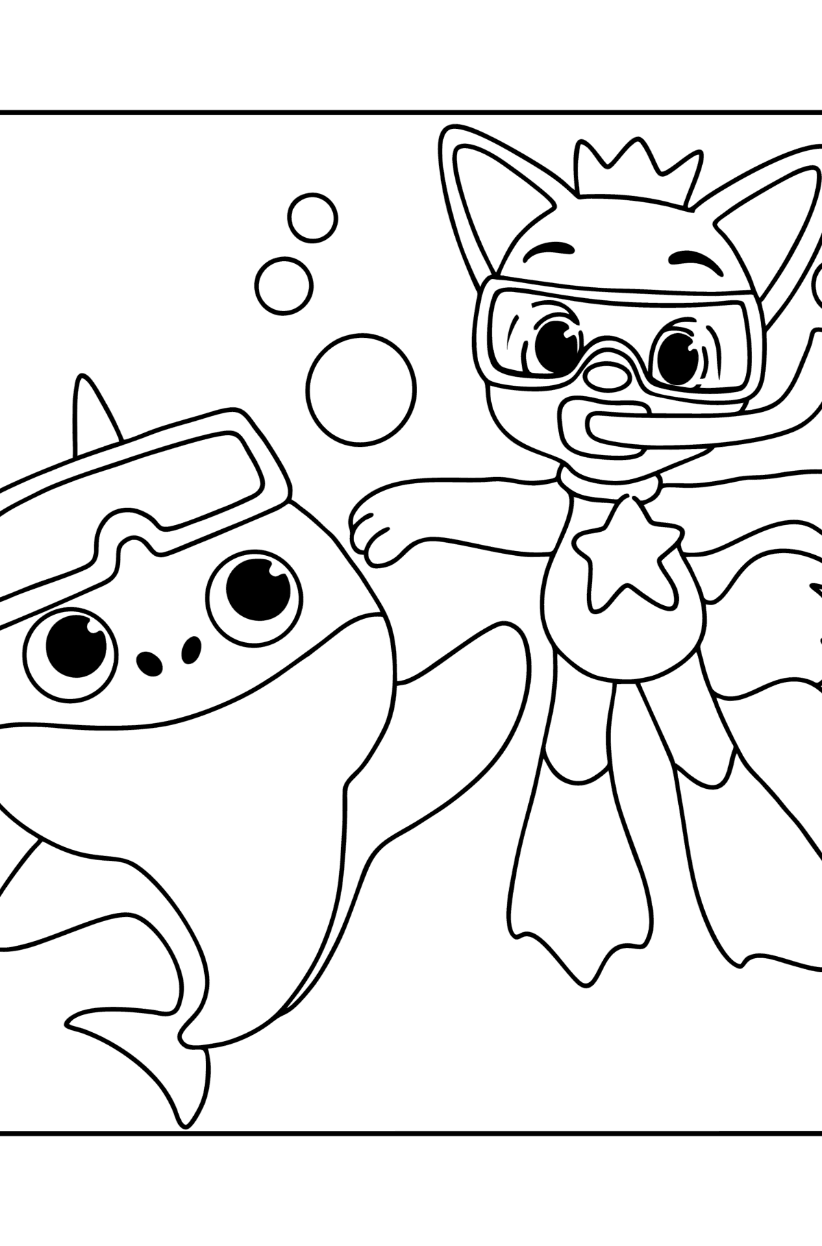 Cute Pinkfong Baby shark coloring page - Coloring Pages for Kids