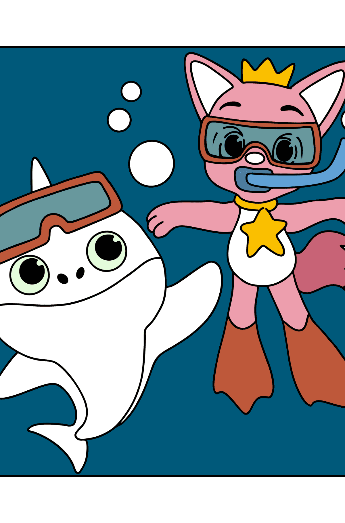 Dibujo de Pinkfong Baby shark para colorear Imprime y en Línea