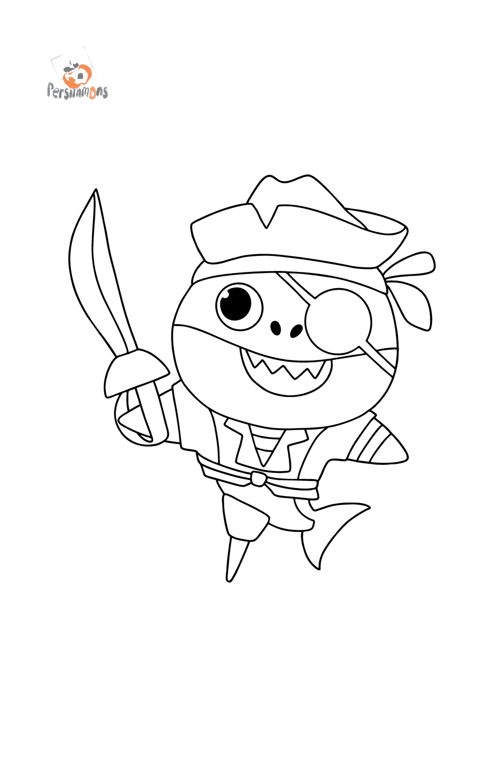 Kolorowanka Ma y Rekin Pirat Coloring for Kids