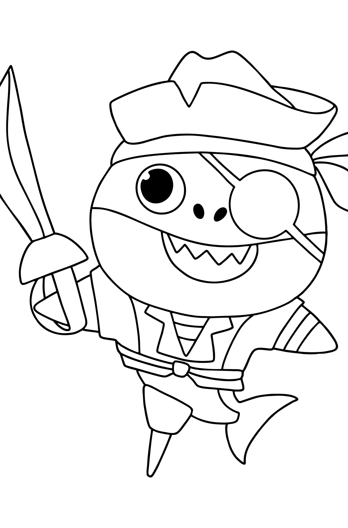 Baby shark Pirate coloring page - Coloring Pages for Kids