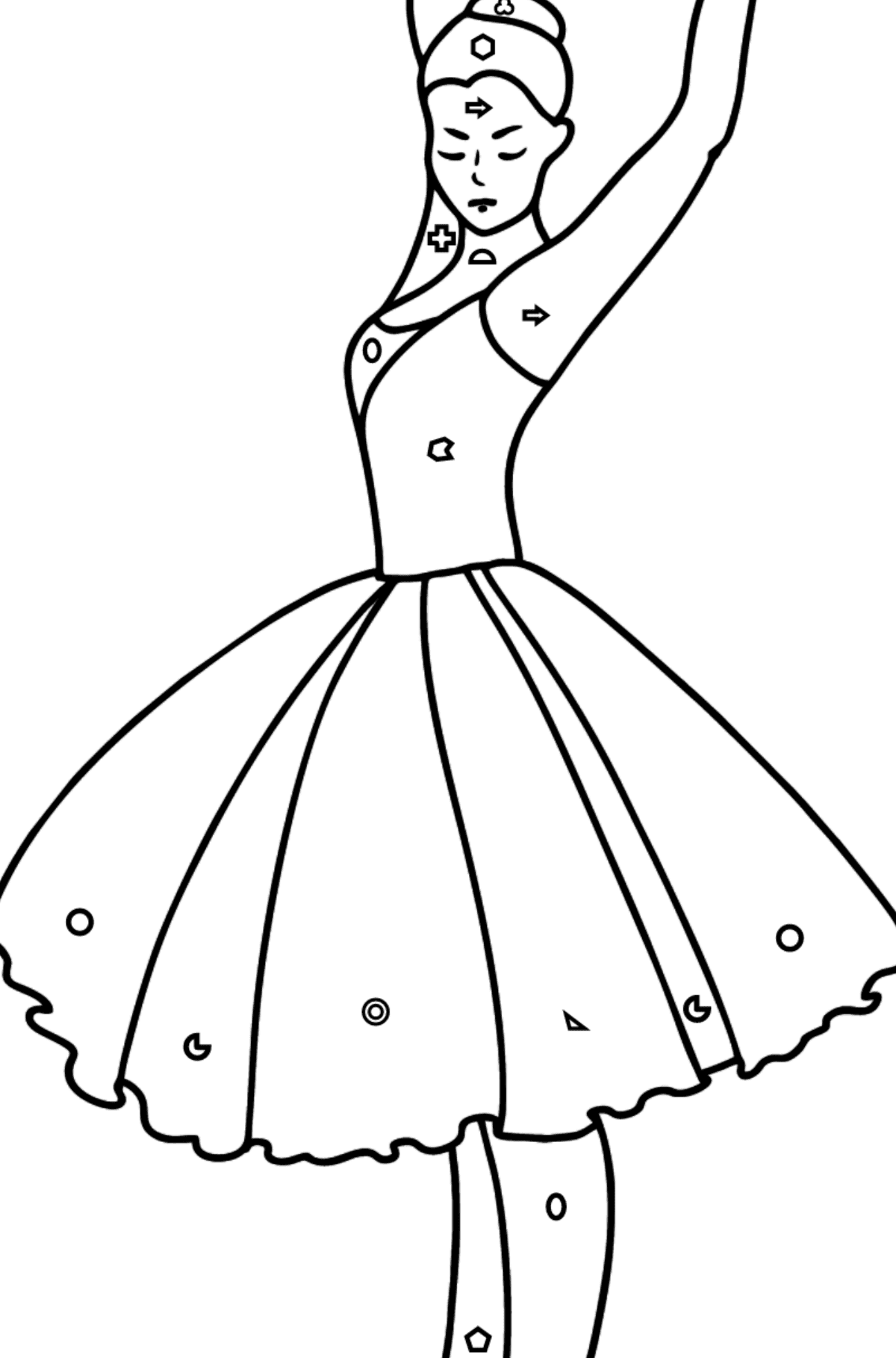 Ballerina Dancing coloring page - Coloring by Geometric Shapes for Kids