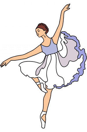 Ballerina in Red Dress colouring page - Online or Printable for Free!