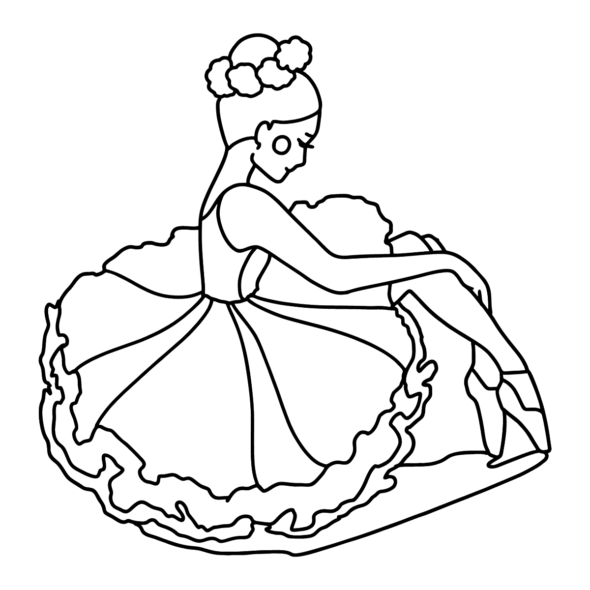Платьтье балерины раскраска
