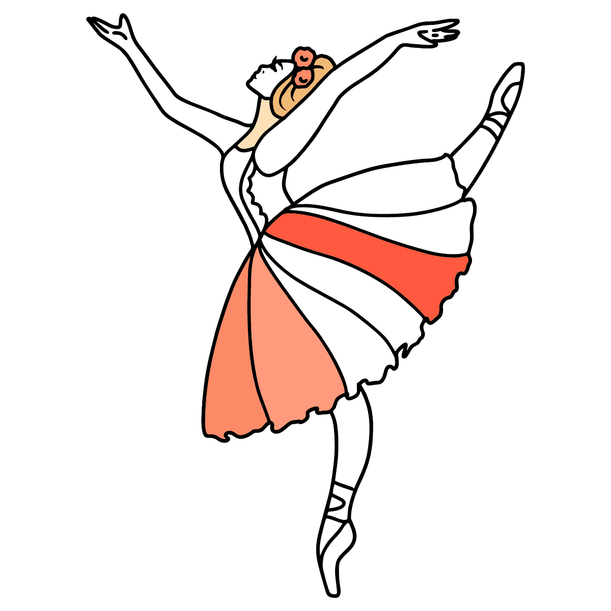 Beautiful ballerina coloring page - Online or Printable for Free!